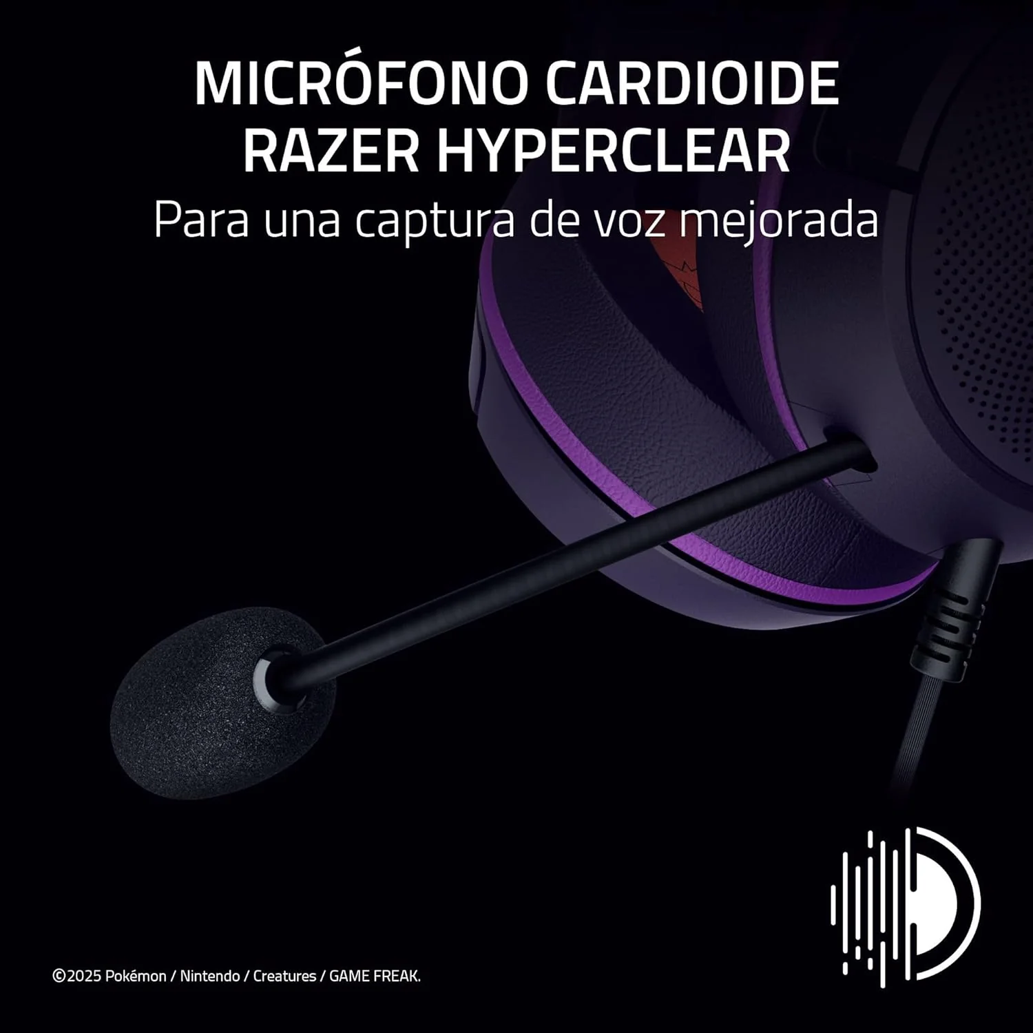 Auriculares Gaming Razer Kraken Kitty V2 Edição Pokémon Gengar - Imagem 5