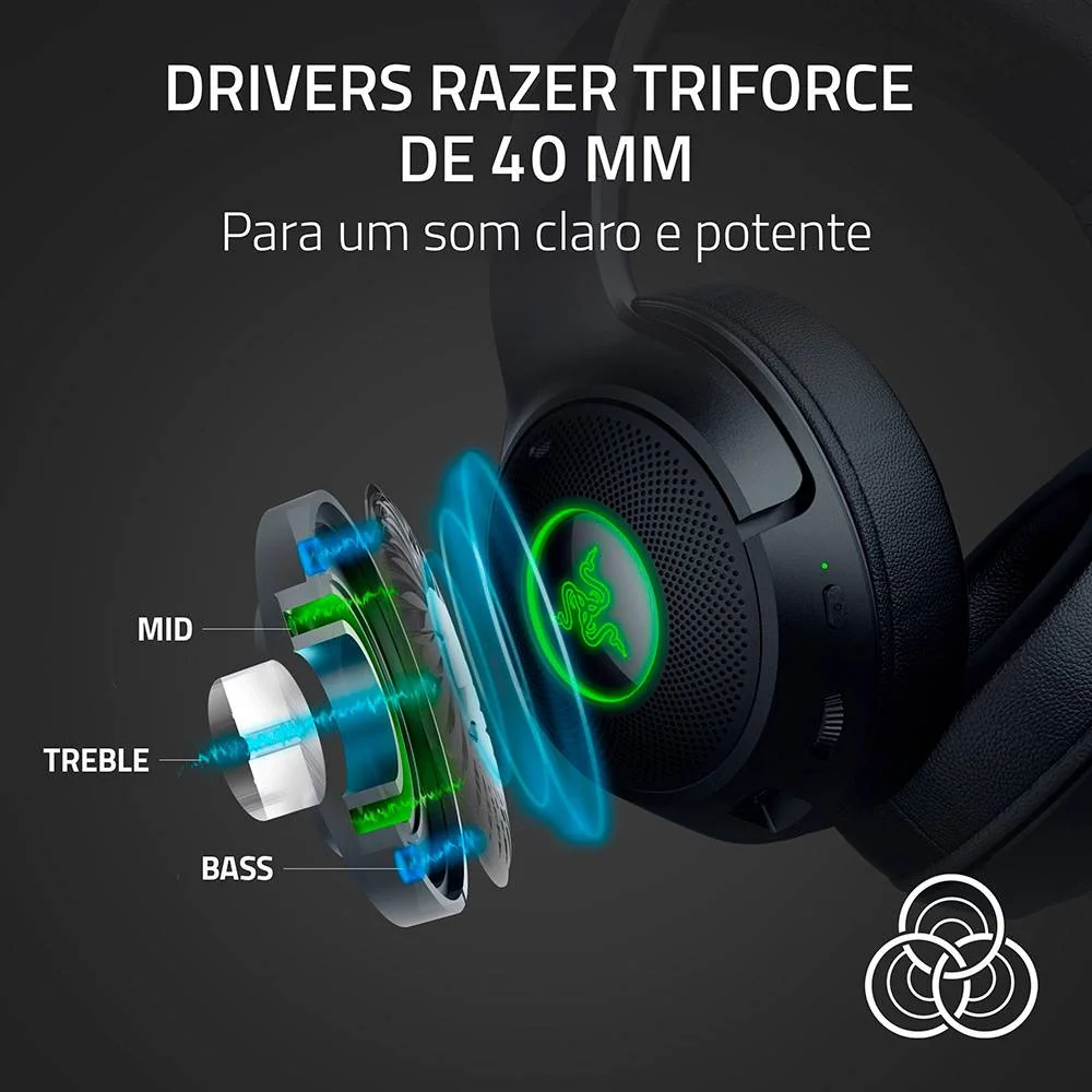 Auscultadores Bluetooth Razer Kraken Kitty V2 BT Preto com RGB e 60 Horas Bateria - Imagem 4