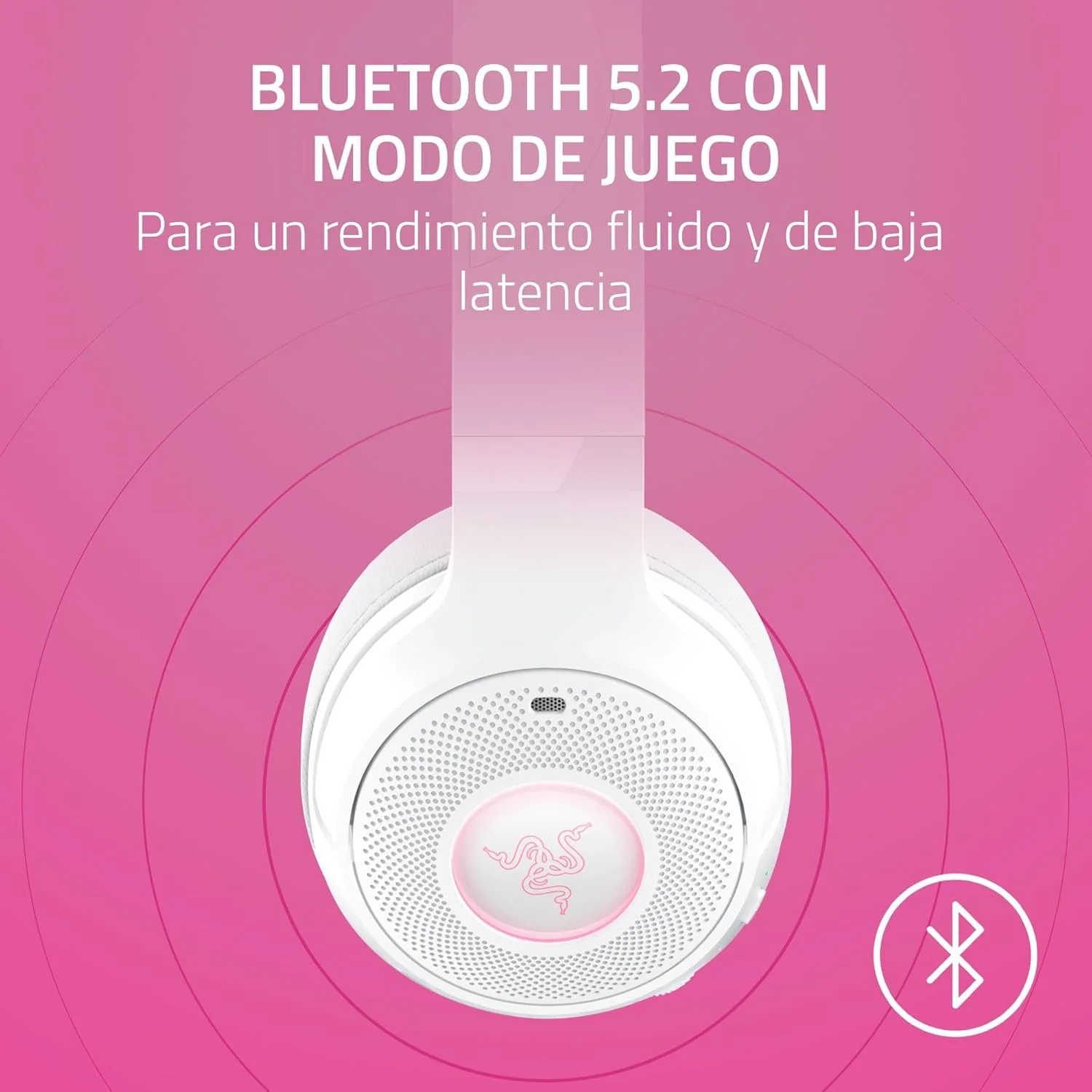 Auscultadores Gaming Razer Kraken Kitty V2 BT Bluetooth RGB Wireless Branco - Imagem 3