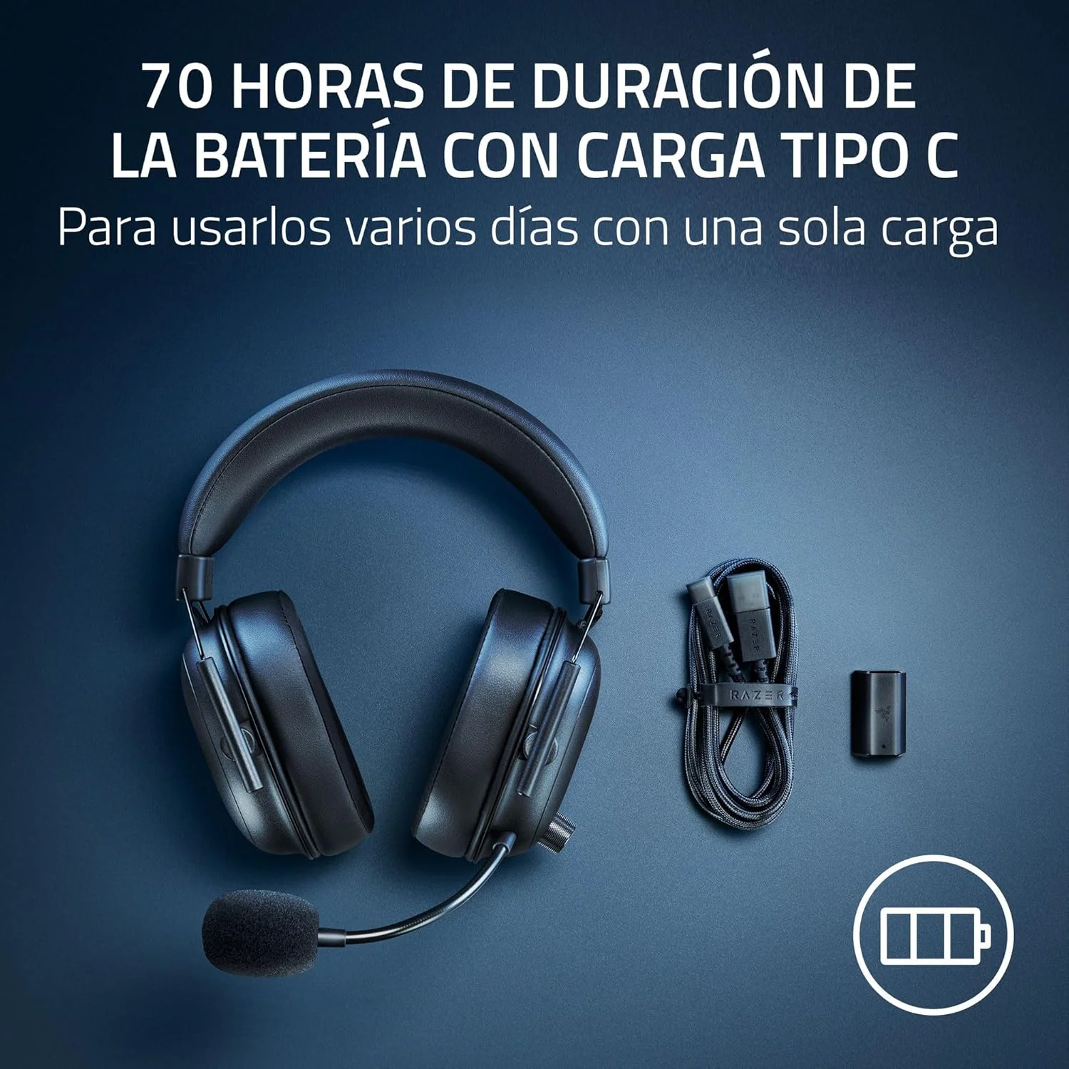 Auscultadores Gaming Razer BlackShark V2 HyperSpeed Wireless 2.4GHz Bluetooth - Imagem 7