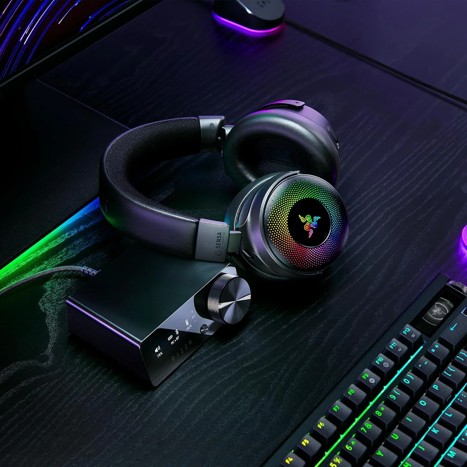 Auscultadores Razer Kraken V4 Pro Wireless Bluetooth USB-C Triple Connection Surround Bidirecional Mic - Imagem 16