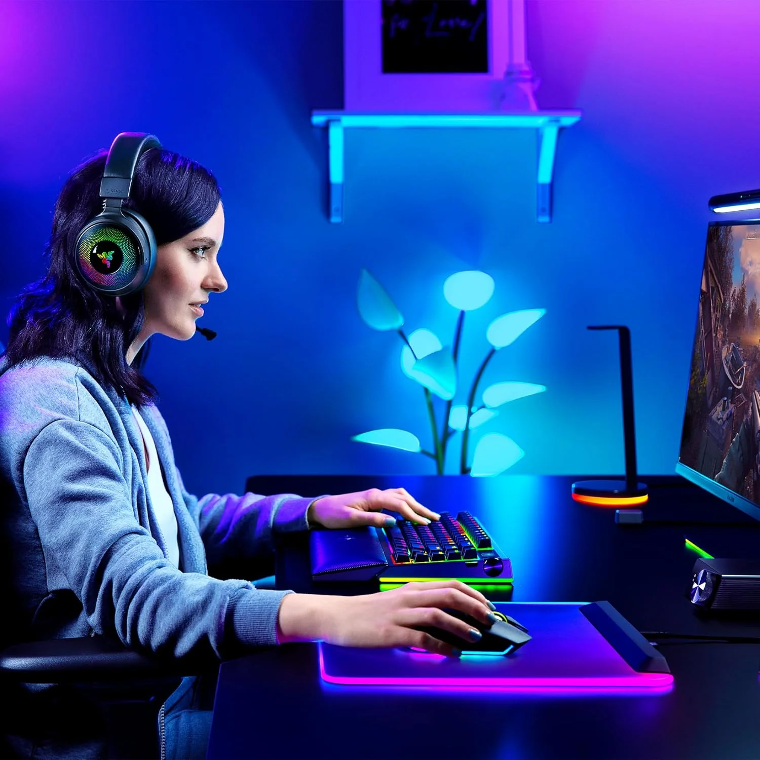Auscultadores Razer Kraken V4 Pro Wireless Bluetooth USB-C Triple Connection Surround Bidirecional Mic - Imagem 19