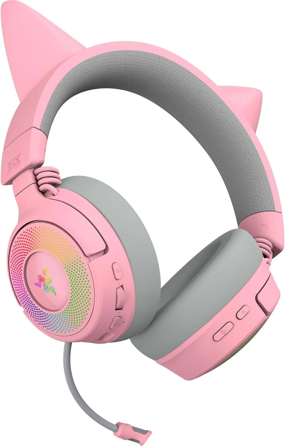 Auscultadores Gaming Razer Kraken Kitty V3 Pro Quartz Wireless Bluetooth 5.3 Rosa - Imagem 8