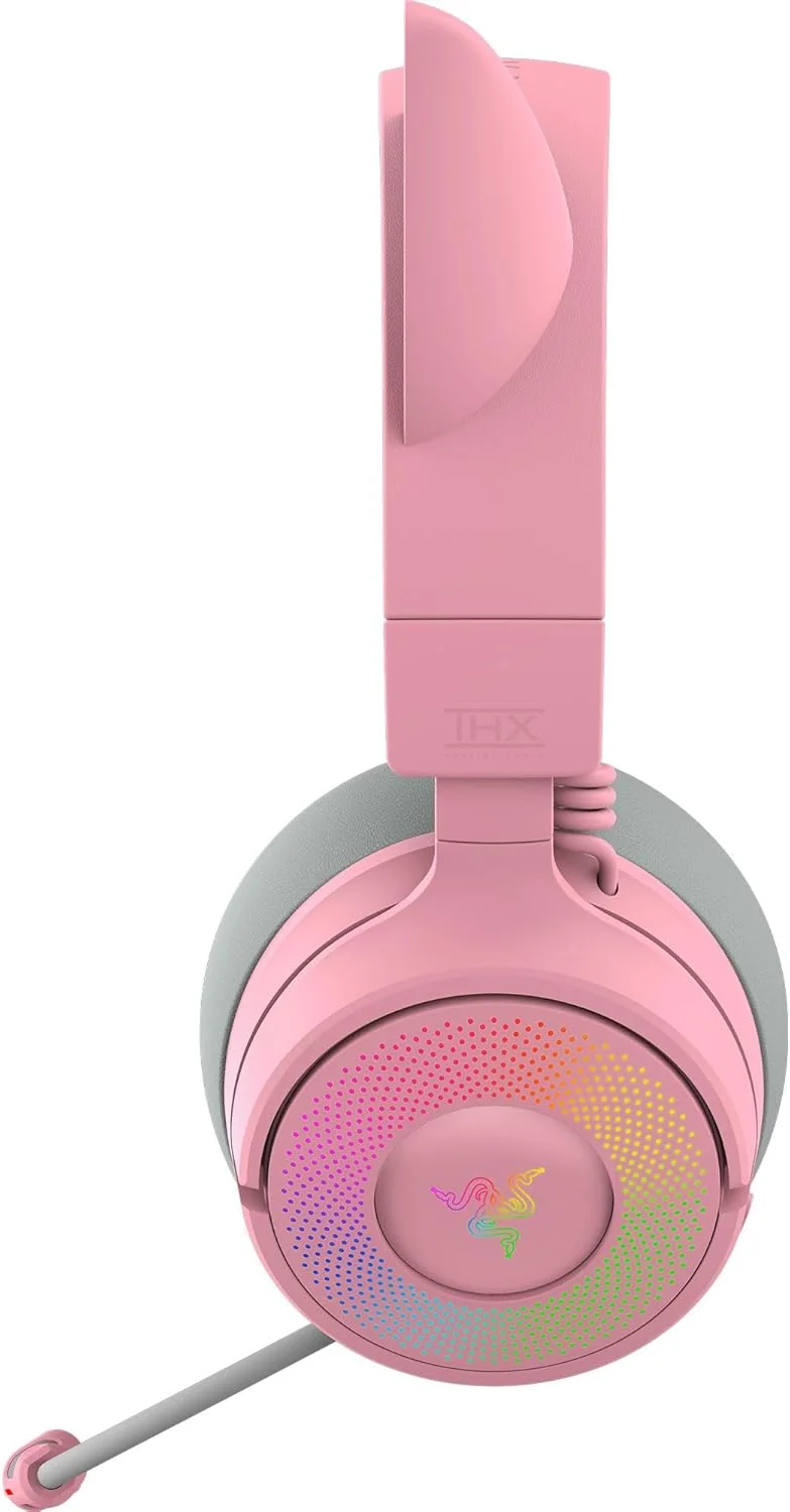 Auscultadores Gaming Razer Kraken Kitty V3 Pro Quartz Wireless Bluetooth 5.3 Rosa - Imagem 10