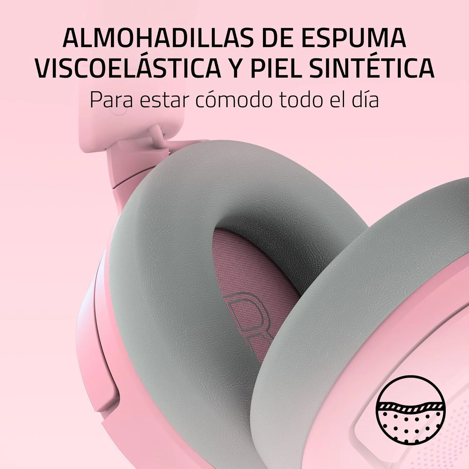 Auscultadores Gaming Razer Kraken Kitty V3 Pro Quartz Wireless Bluetooth 5.3 Rosa - Imagem 7
