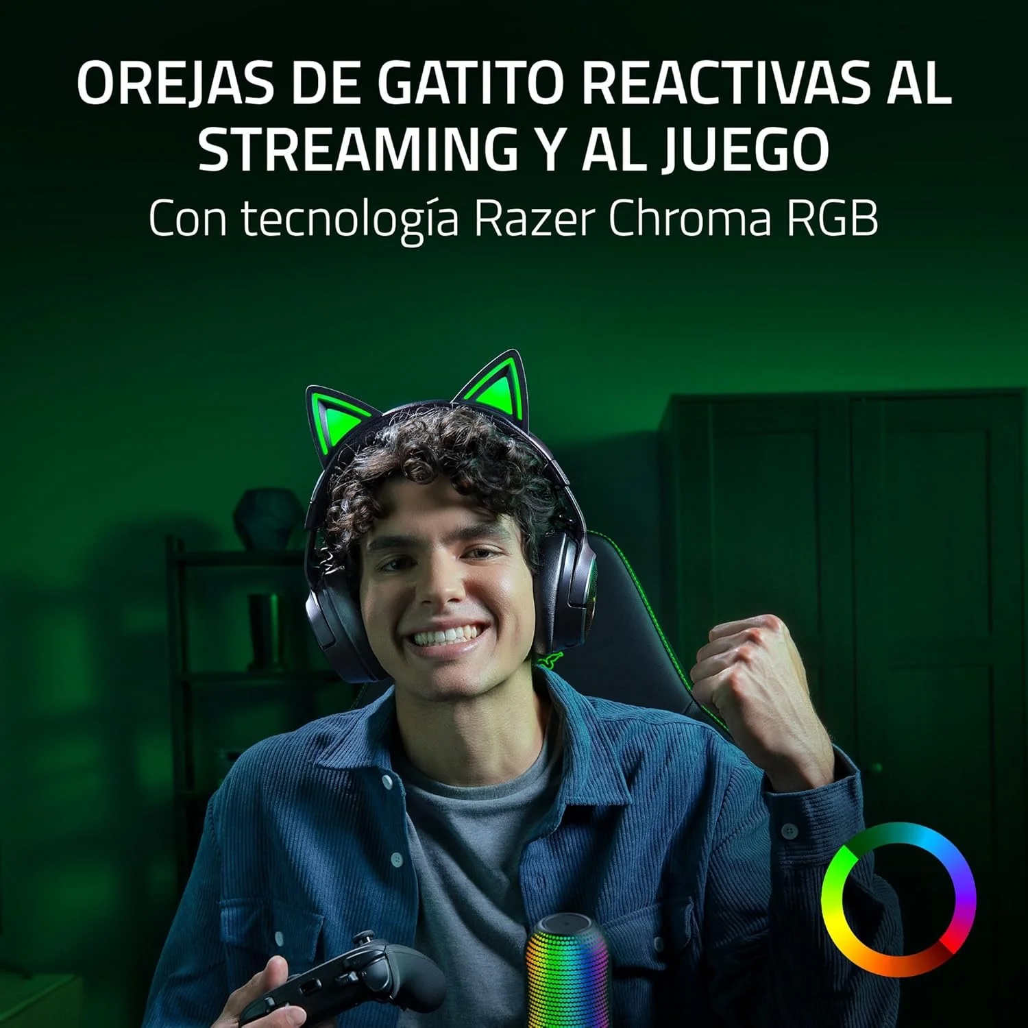 Auscultadores Gaming Razer Kraken Kitty V3 Pro Wireless Bluetooth 5.3 Preto - Imagem 2