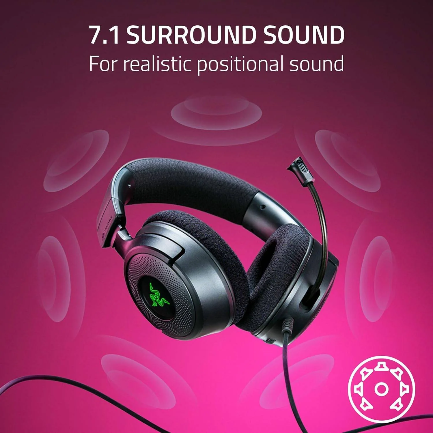 Auscultadores Gaming Razer Kraken V4 X USB-C com RGB Chroma e Microfone Retrátil - Imagem 5