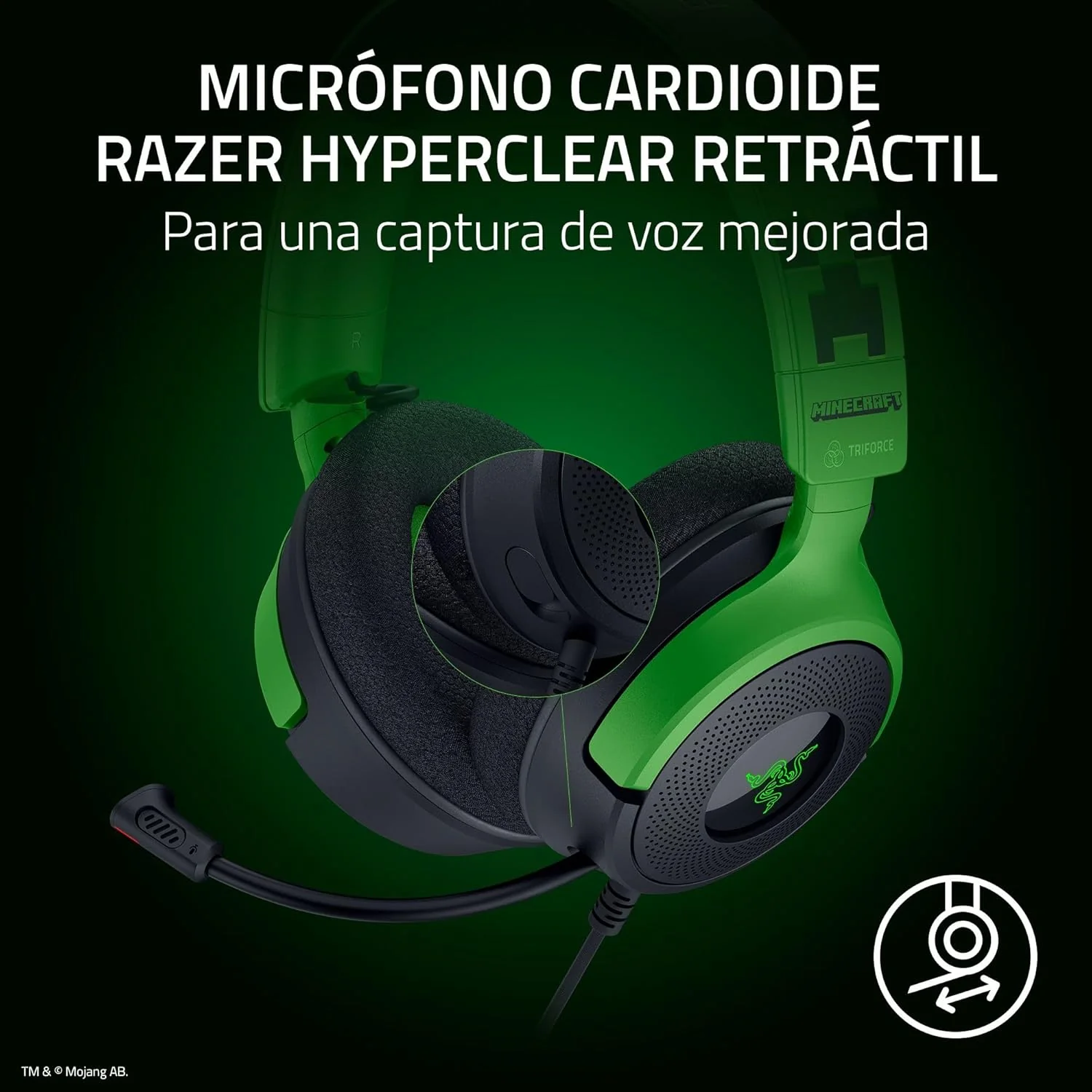 Auscultadores Gaming Razer Kraken V4 X Minecraft Edition - Imagem 4