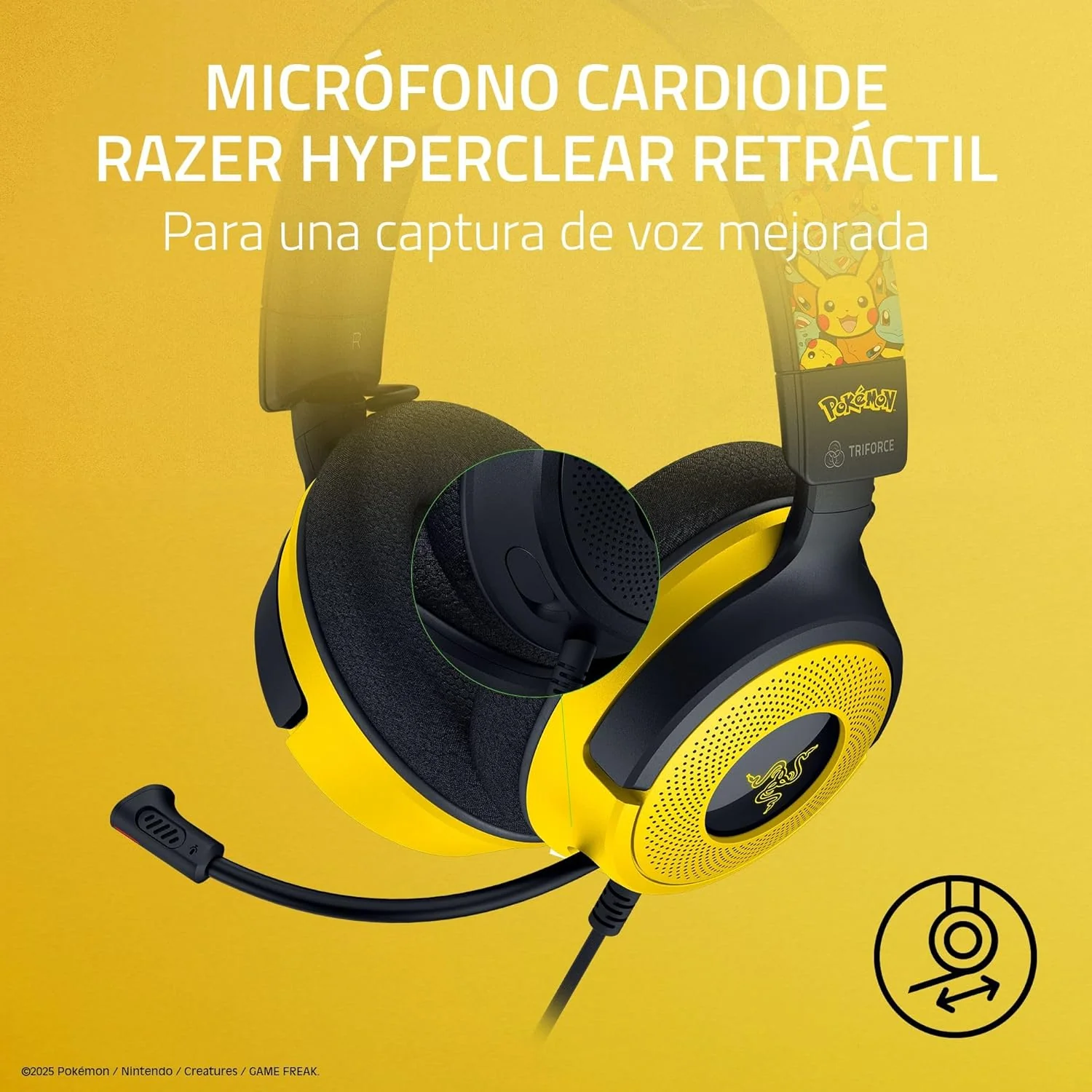 Auscultadores Gaming Razer Kraken V4 X Pokémon Kanto Starters Edição Limitada USB - Imagem 3