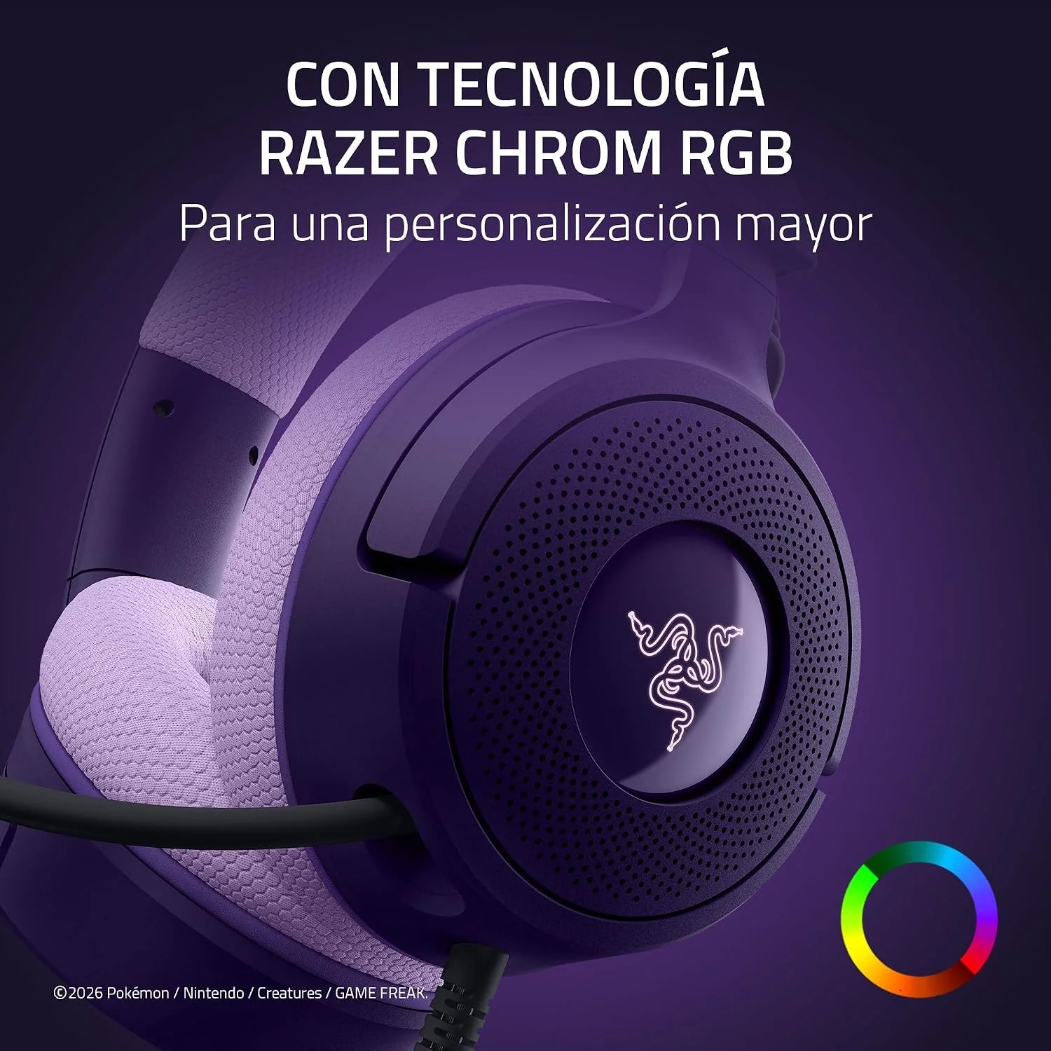 Auriculares Gaming Razer Kraken V4 X Edição Pokémon Espeon/Umbreon - Imagem 7