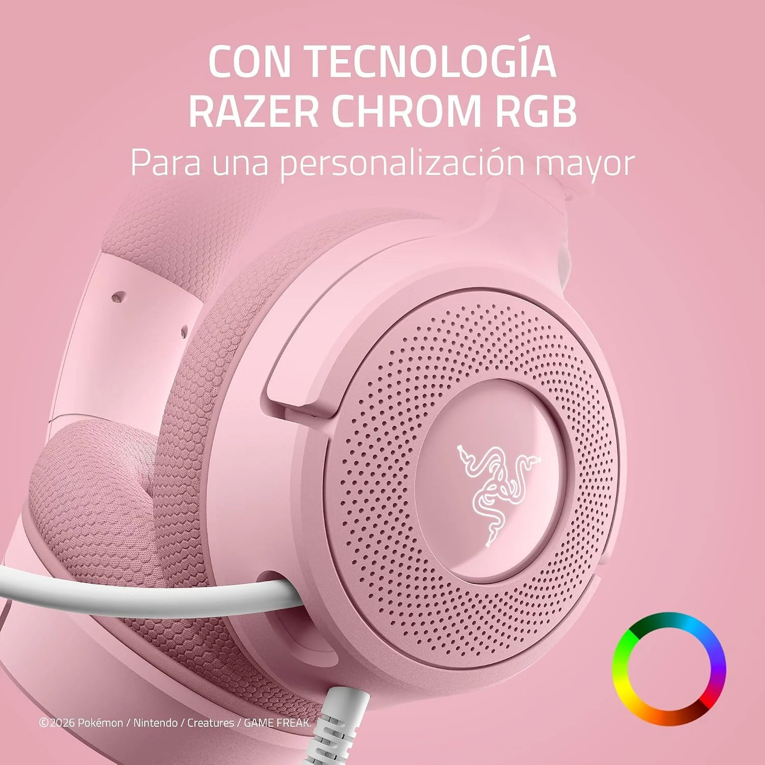 Auscultadores Razer Kraken V4 X Edição Pokémon Pikachu Eevee Wireless USB-C RGB Gaming Colecionador - Imagem 7