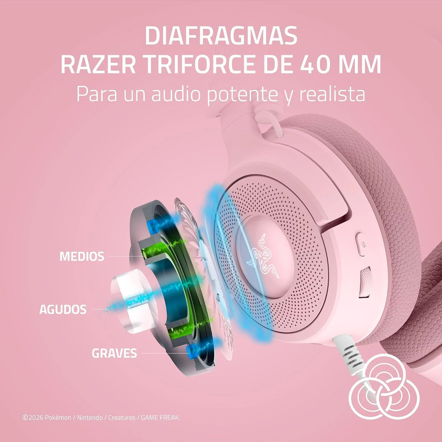 Auscultadores Razer Kraken V4 X Edição Pokémon Pikachu Eevee Wireless USB-C RGB Gaming Colecionador - Imagem 2