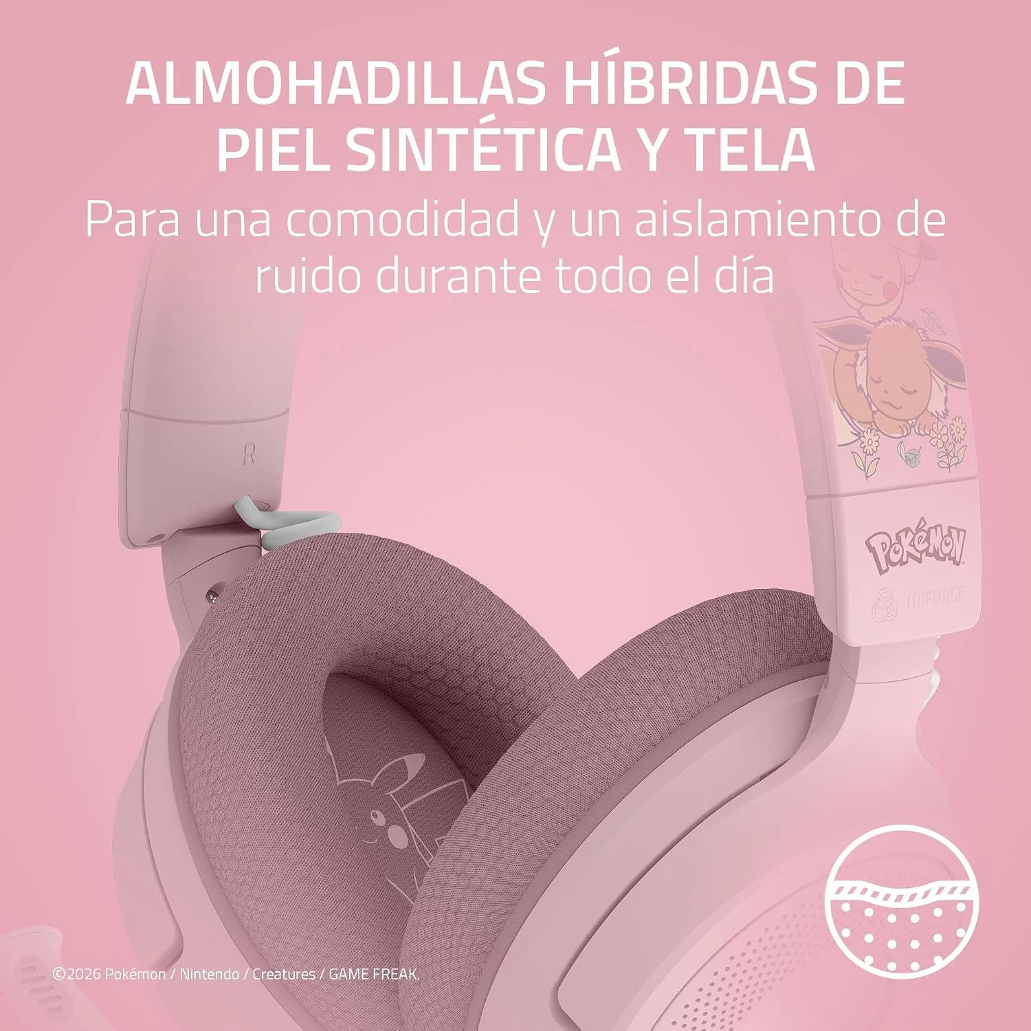 Auscultadores Razer Kraken V4 X Edição Pokémon Pikachu Eevee Wireless USB-C RGB Gaming Colecionador - Imagem 5