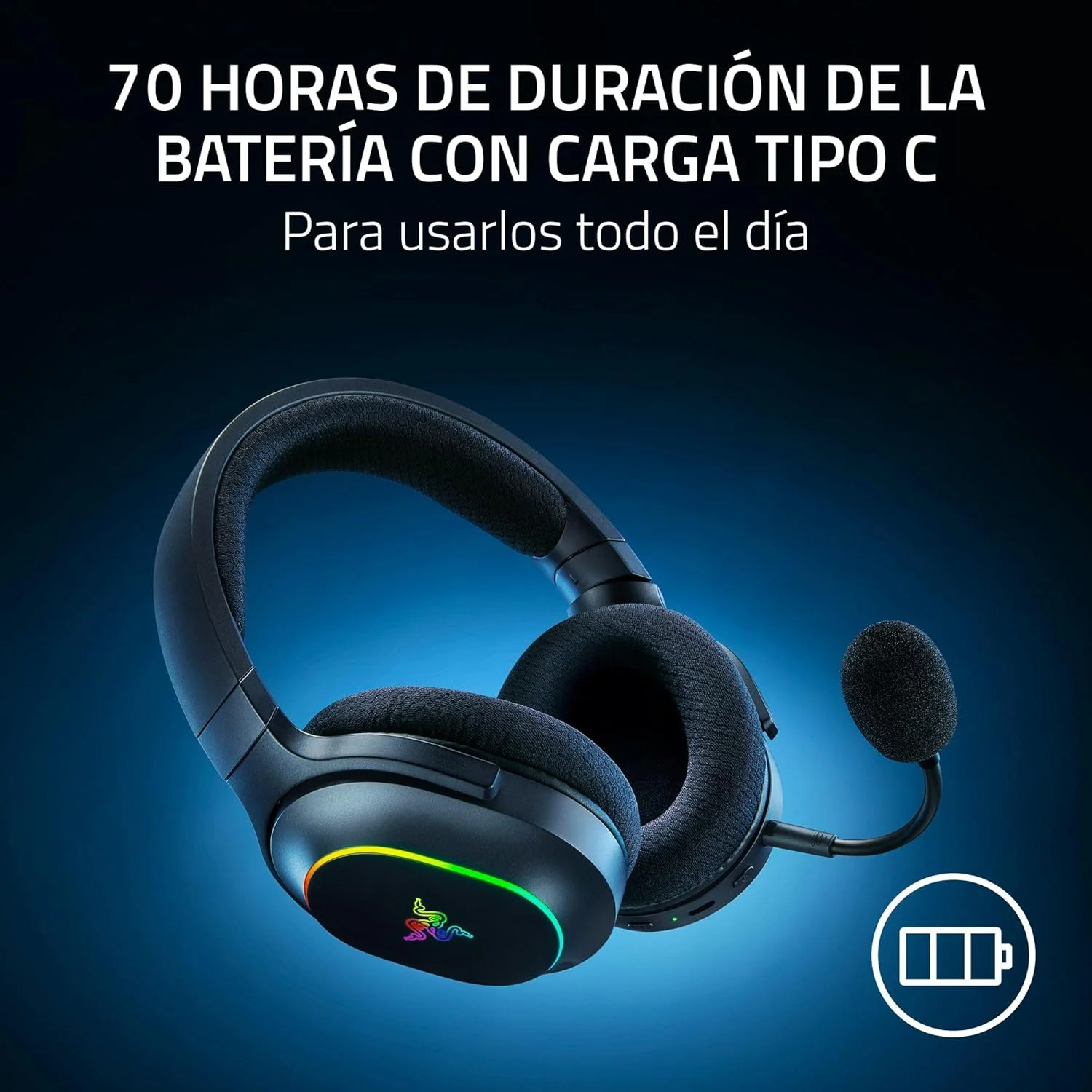 Auscultadores Gaming Sem Fios Razer Barracuda X Chroma Preto - Imagem 7
