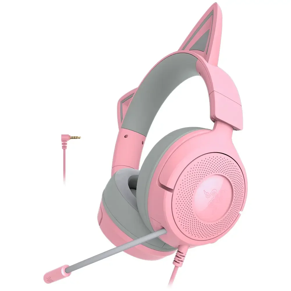 Auscultadores Razer Kraken Kitty V3 X Cor Quartz Rosa Wireless USB RGB Orelhas Gato Streaming - Imagem 6