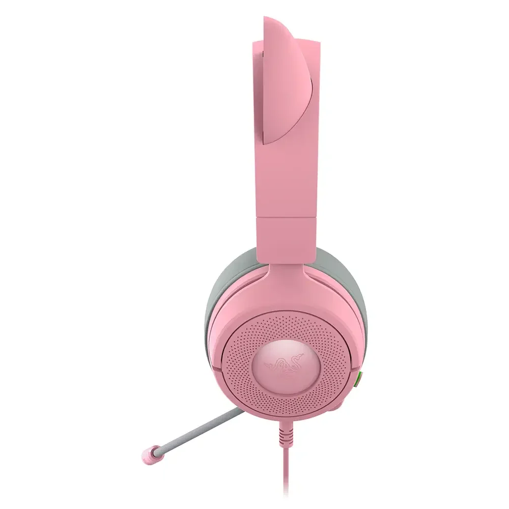 Auscultadores Razer Kraken Kitty V3 X Cor Quartz Rosa Wireless USB RGB Orelhas Gato Streaming - Imagem 4