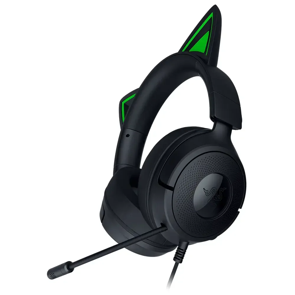 Auscultadores Gaming Razer Kraken Kitty V3 X Preto RGB Chroma Orelhas Gato USB - Imagem 3