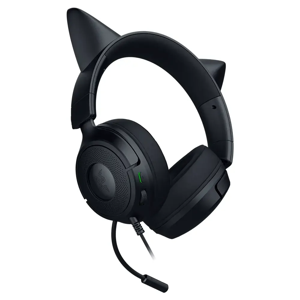 Auscultadores Gaming Razer Kraken Kitty V3 X Preto RGB Chroma Orelhas Gato USB - Imagem 2