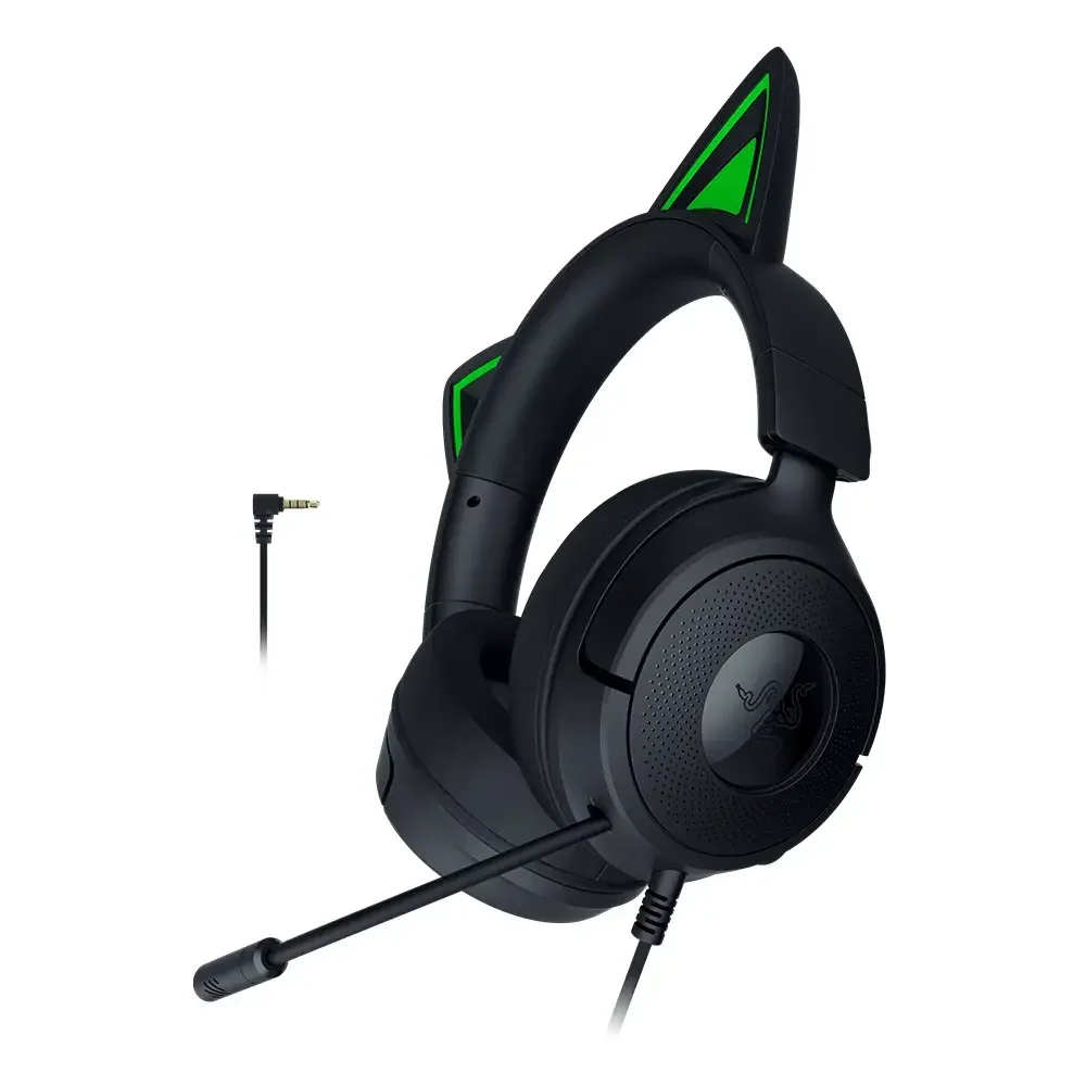 Auscultadores Gaming Razer Kraken Kitty V3 X Preto RGB Chroma Orelhas Gato USB - Imagem 6
