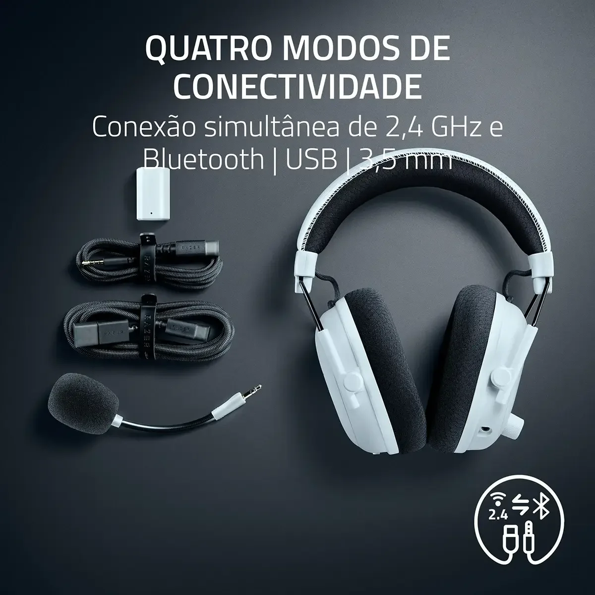 Auscultadores Gaming Razer BlackShark V3 Pro Wireless Branco - Imagem 7