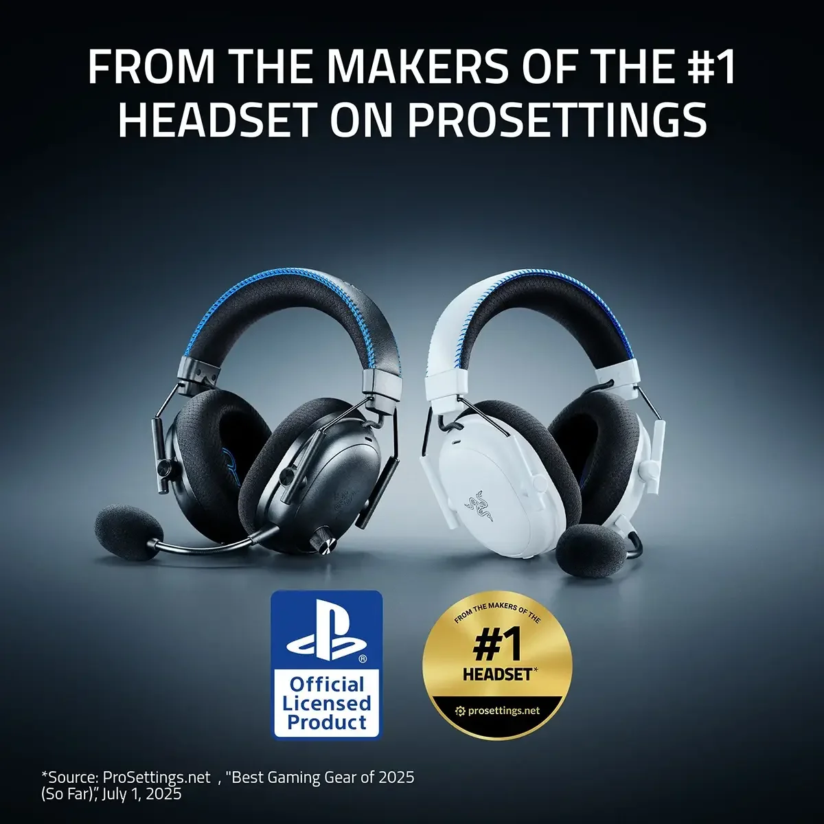 Auscultadores Razer BlackShark V3 Pro PlayStation 5 PS5 Wireless Lossless 50mm Bidirecional Mic Preto - Imagem 2