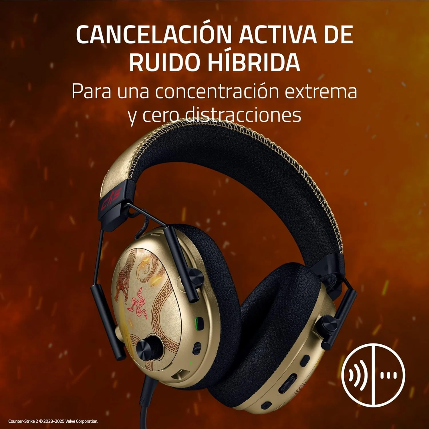 Auscultadores Gaming Razer BlackShark V3 Pro Counter-Strike 2 Edition Wireless ANC 70H - Imagem 5