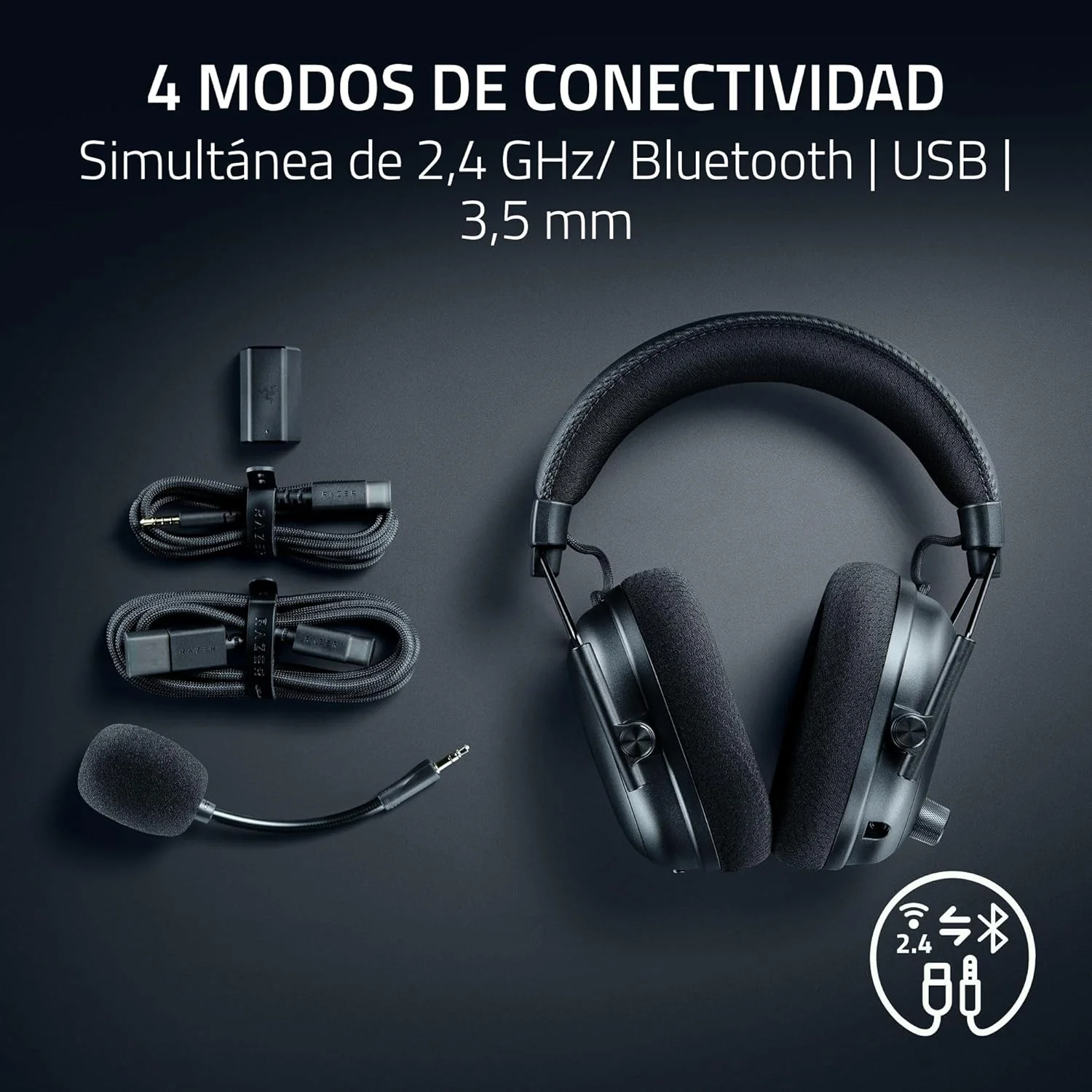 Auscultadores Gaming Razer BlackShark V3 Pro Counter-Strike 2 Edition Wireless ANC 70H - Imagem 7