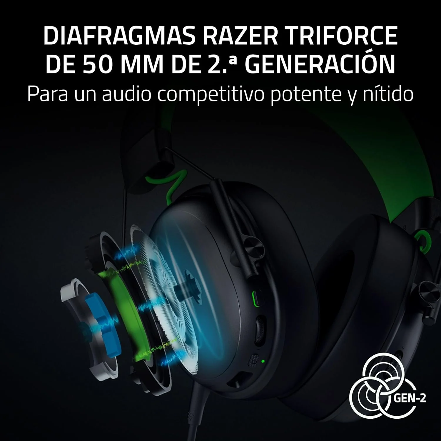 Auscultadores Razer BlackShark V3 X HyperSpeed for Xbox Wireless 2.4GHz Bluetooth Multi-Conexão Preto - Imagem 3