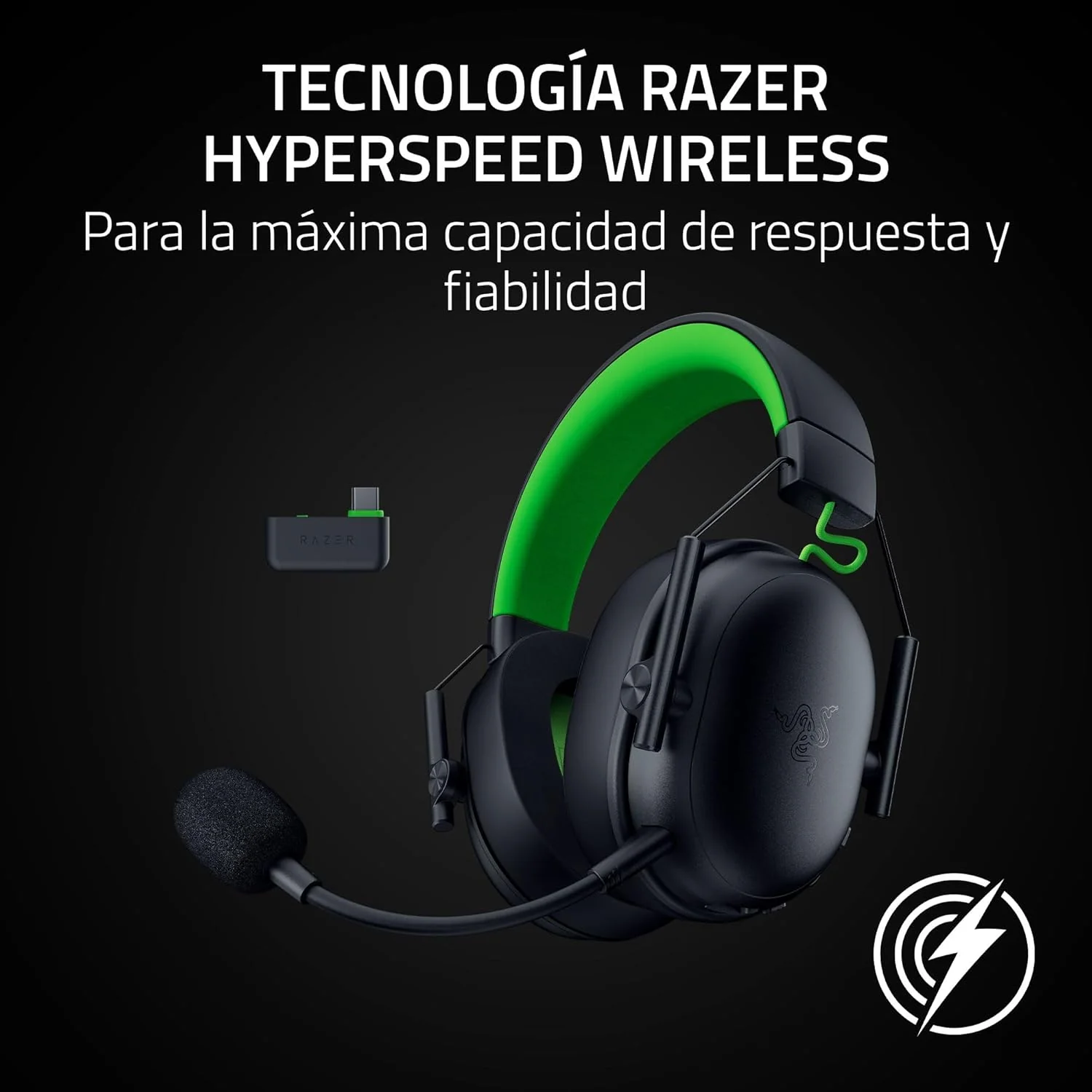 Auscultadores Razer BlackShark V3 X HyperSpeed for Xbox Wireless 2.4GHz Bluetooth Multi-Conexão Preto - Imagem 5