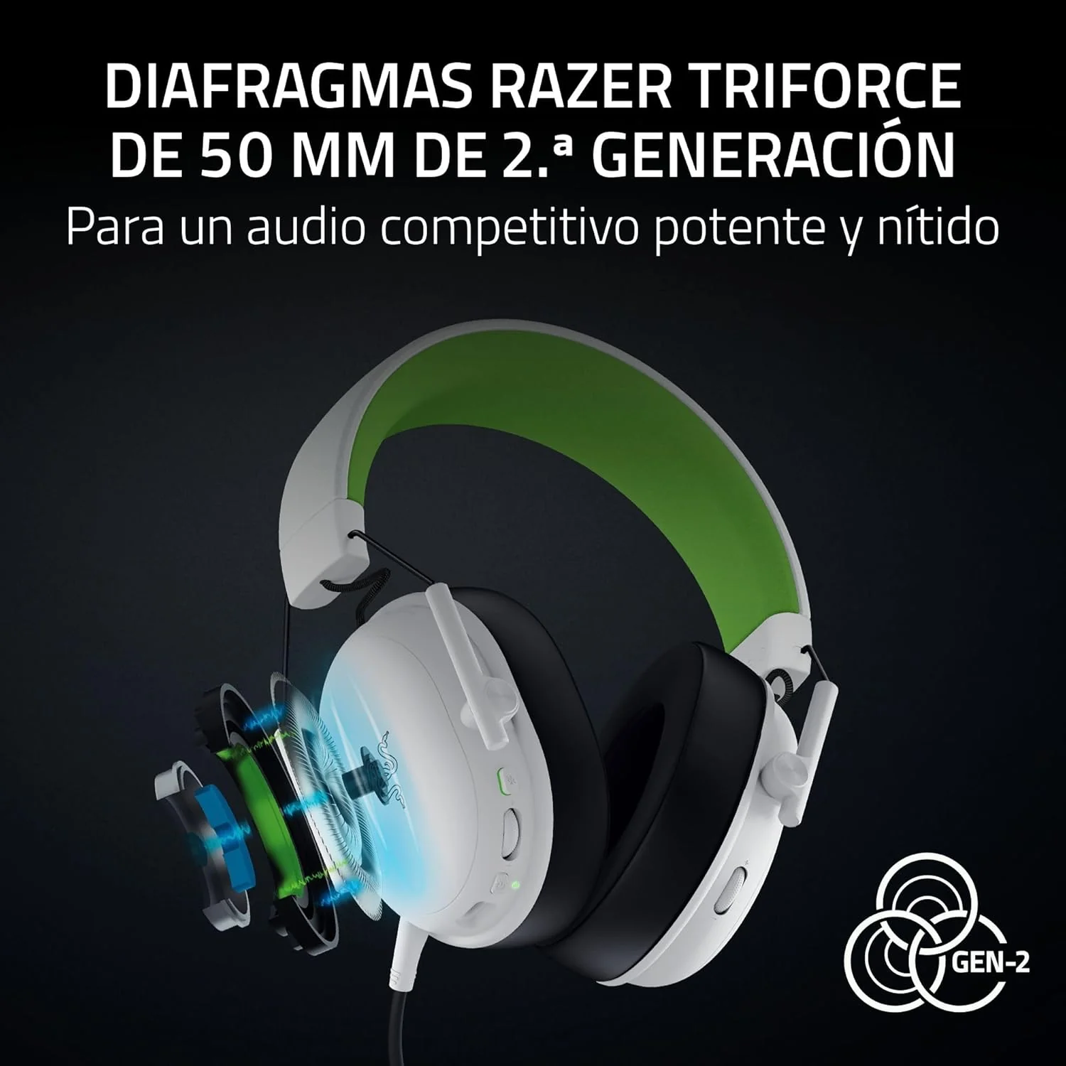 Auscultadores gaming sem fios Razer BlackShark V3 X HyperSpeed Xbox brancos - Imagem 3