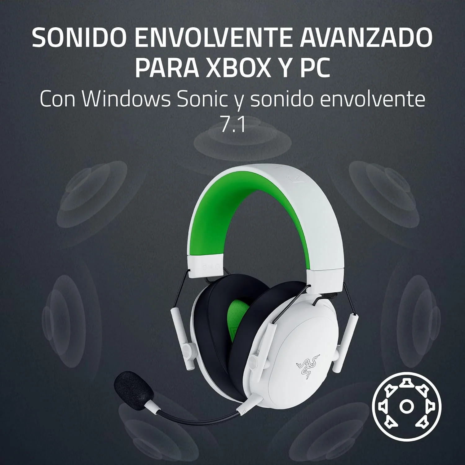 Auscultadores gaming sem fios Razer BlackShark V3 X HyperSpeed Xbox brancos - Imagem 7