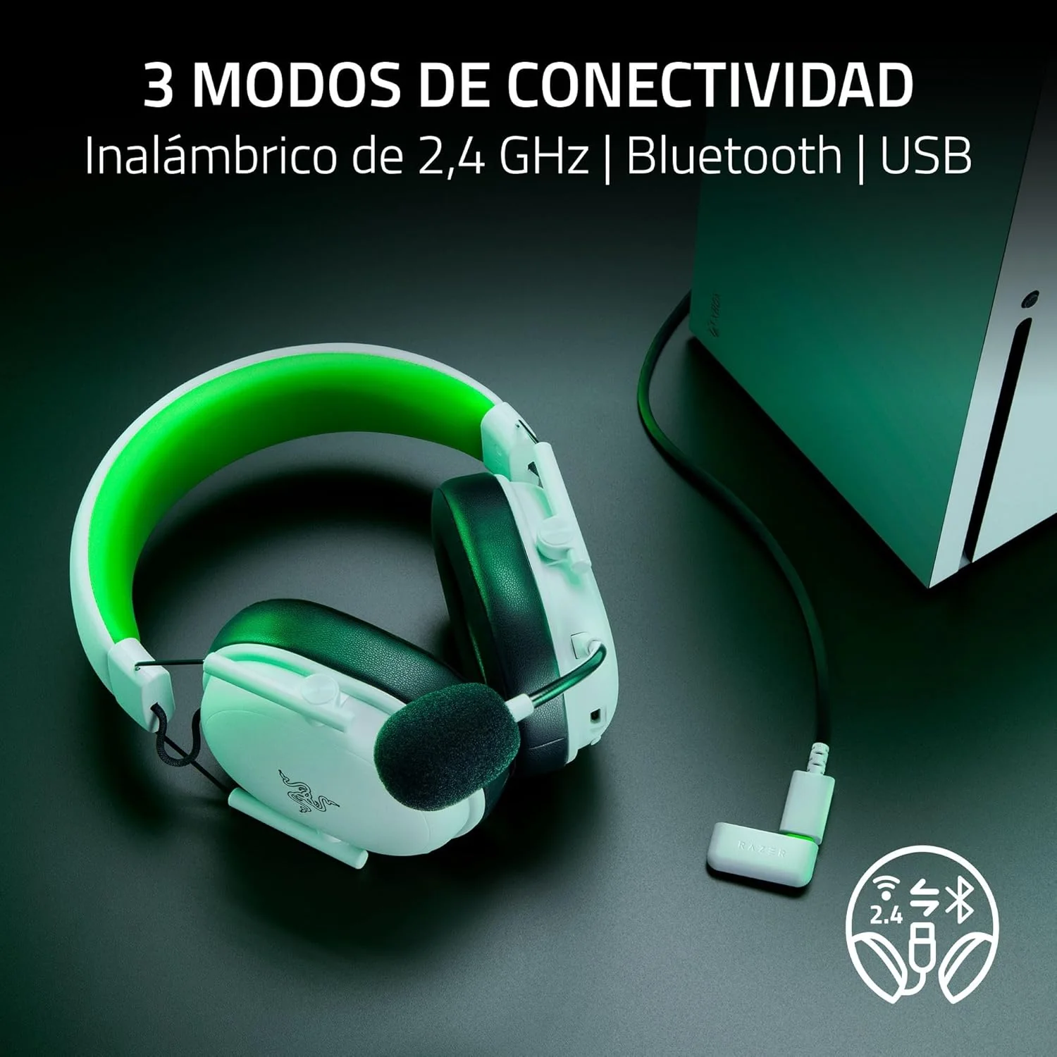 Auscultadores gaming sem fios Razer BlackShark V3 X HyperSpeed Xbox brancos - Imagem 6