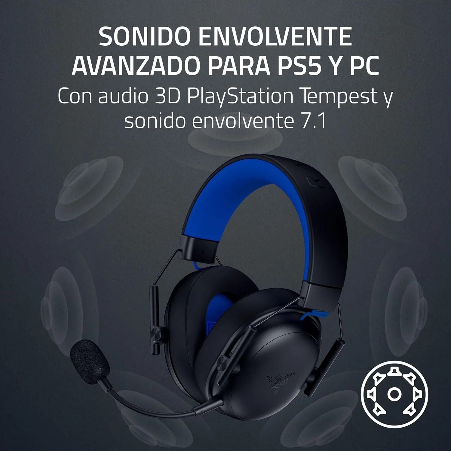 Auriculares Gaming Razer BlackShark V3 X HyperSpeed para PlayStation Preto - Imagem 6