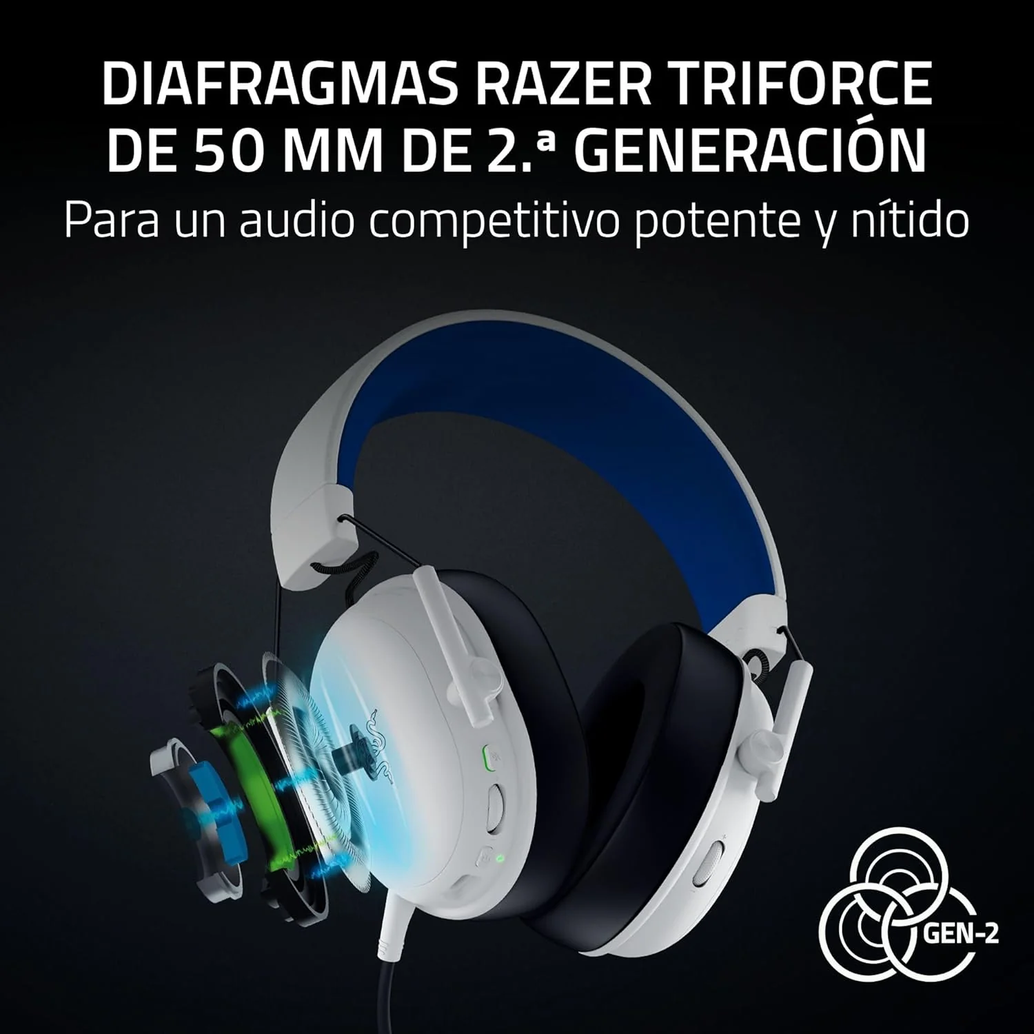 Auscultadores Gaming Razer BlackShark V3 X HyperSpeed PS Branco - Imagem 3