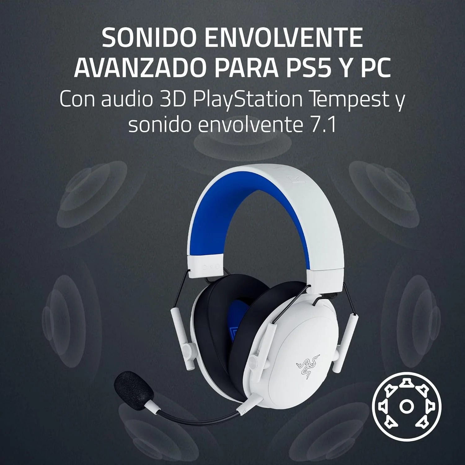 Auscultadores Gaming Razer BlackShark V3 X HyperSpeed PS Branco - Imagem 6