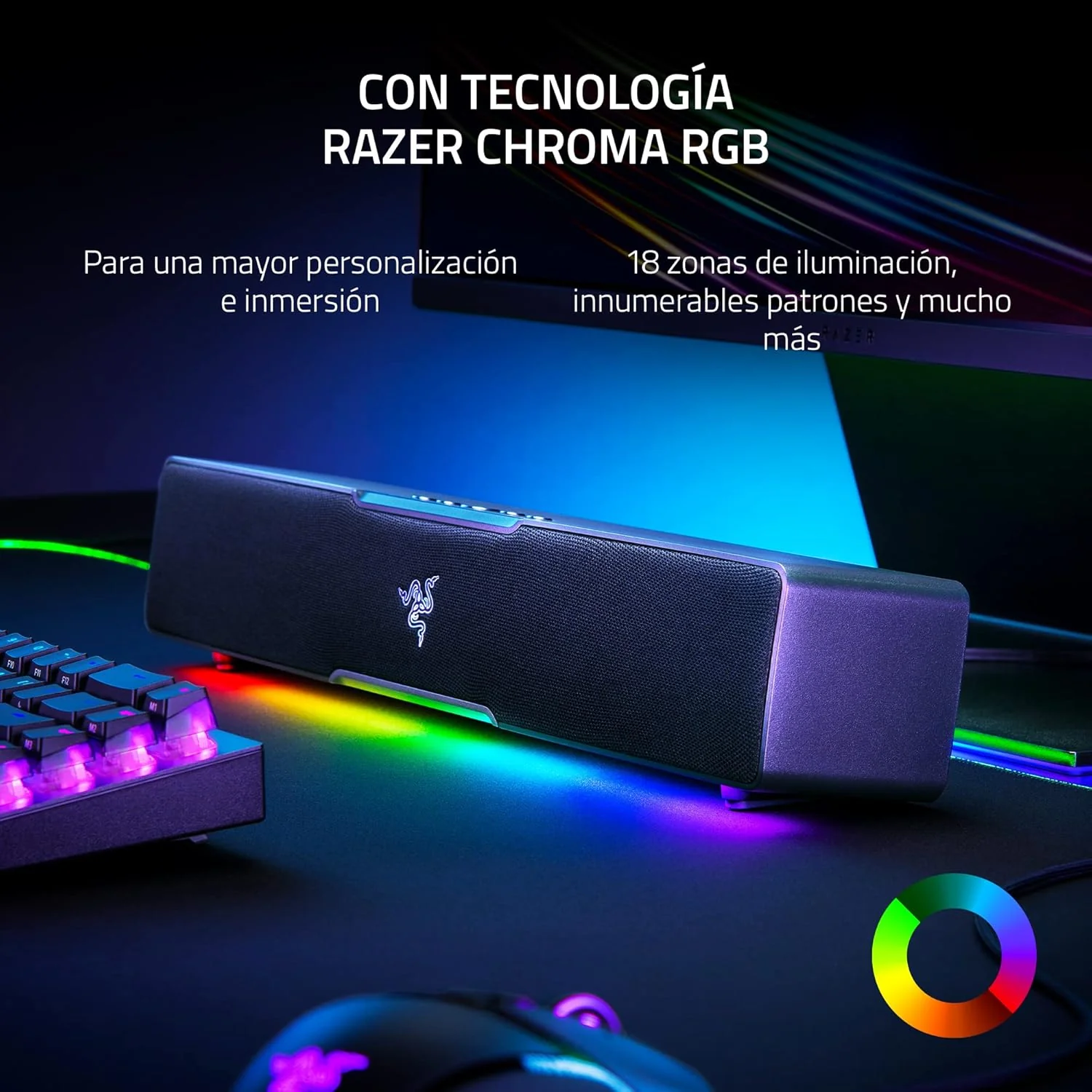 Soundbar gaming Razer Leviathan V2 X para PC Bluetooth 5.0 65 W RMS preta - Imagem 8