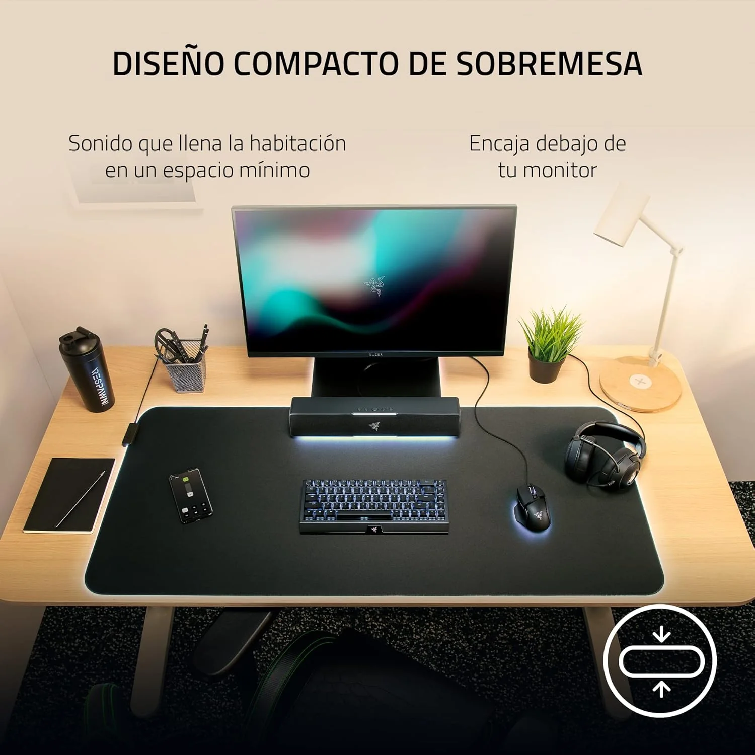 Soundbar gaming Razer Leviathan V2 X para PC Bluetooth 5.0 65 W RMS preta - Imagem 5