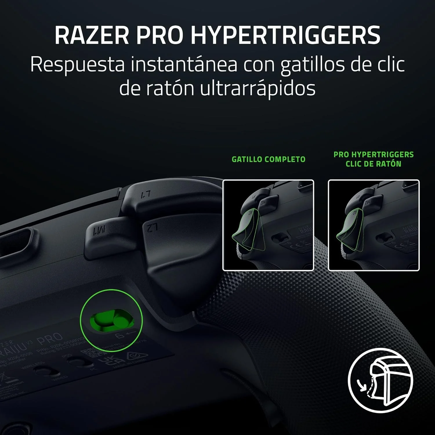 Comando Gaming Razer Raiju V3 Pro PlayStation 5 e PC Preto - Imagem 5