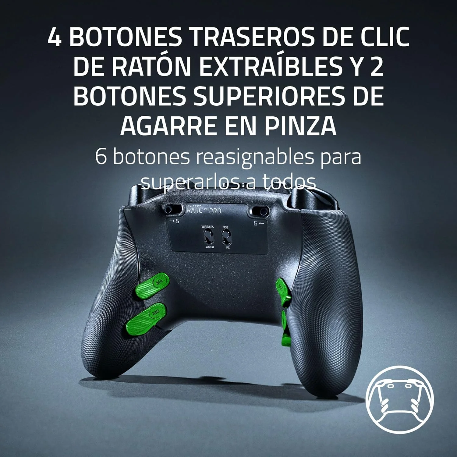 Comando Gaming Razer Raiju V3 Pro PlayStation 5 e PC Preto - Imagem 3