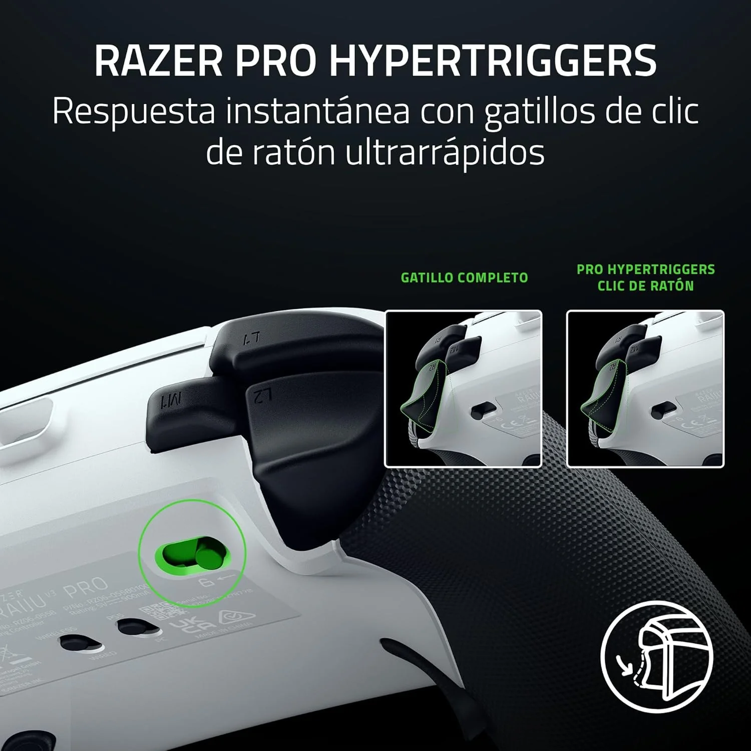 Comando Gaming Razer Raiju V3 Pro PlayStation 5 e PC Branco - Imagem 5