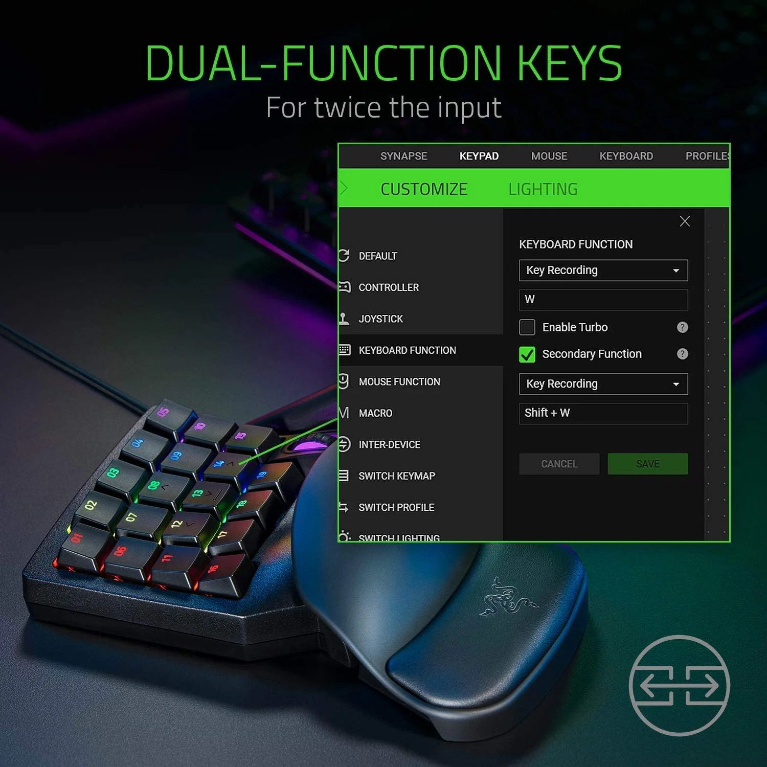 Comando Gaming Razer Tartarus Pro Switches Óticos Analógicos Preto - Imagem 8