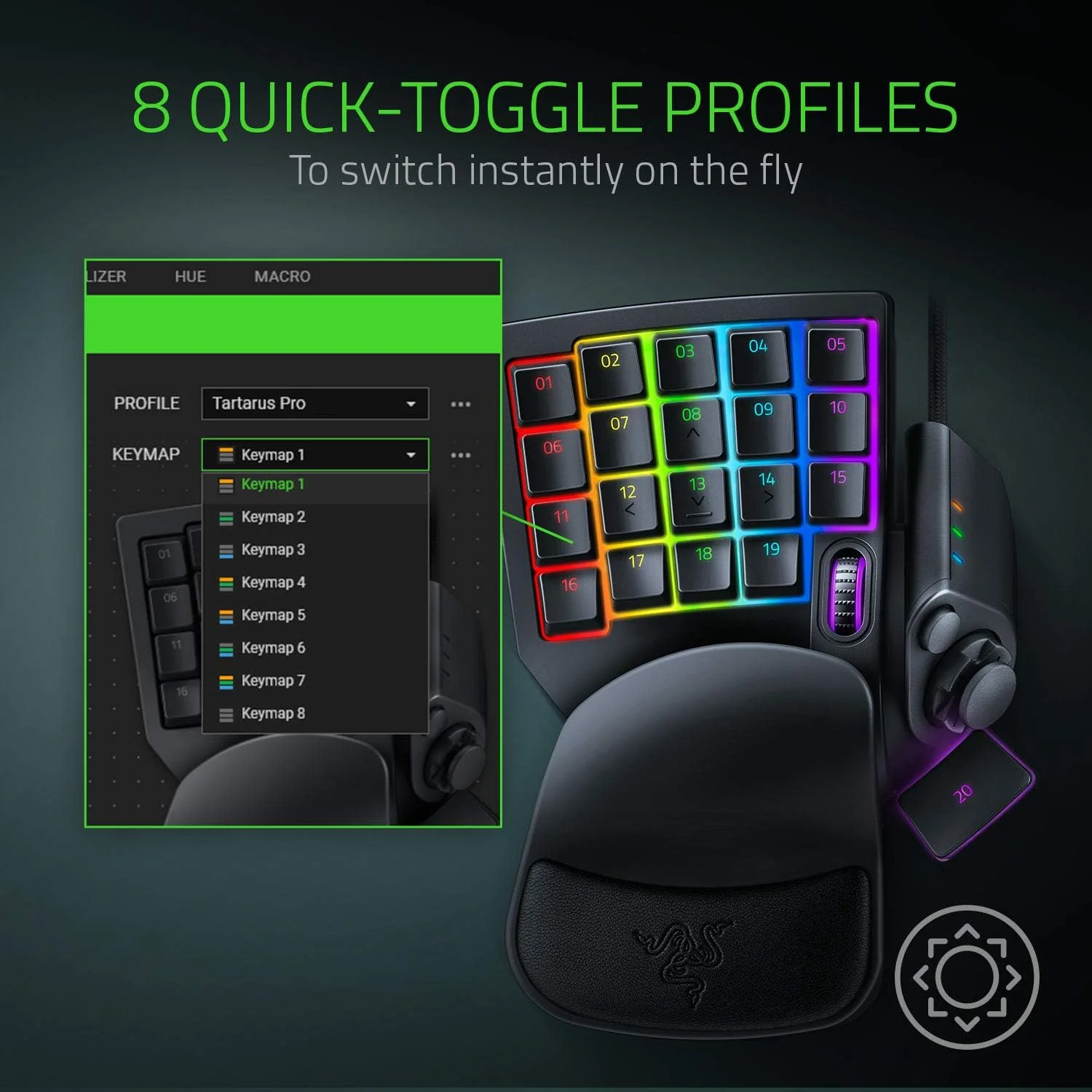 Comando Gaming Razer Tartarus Pro Switches Óticos Analógicos Preto - Imagem 6