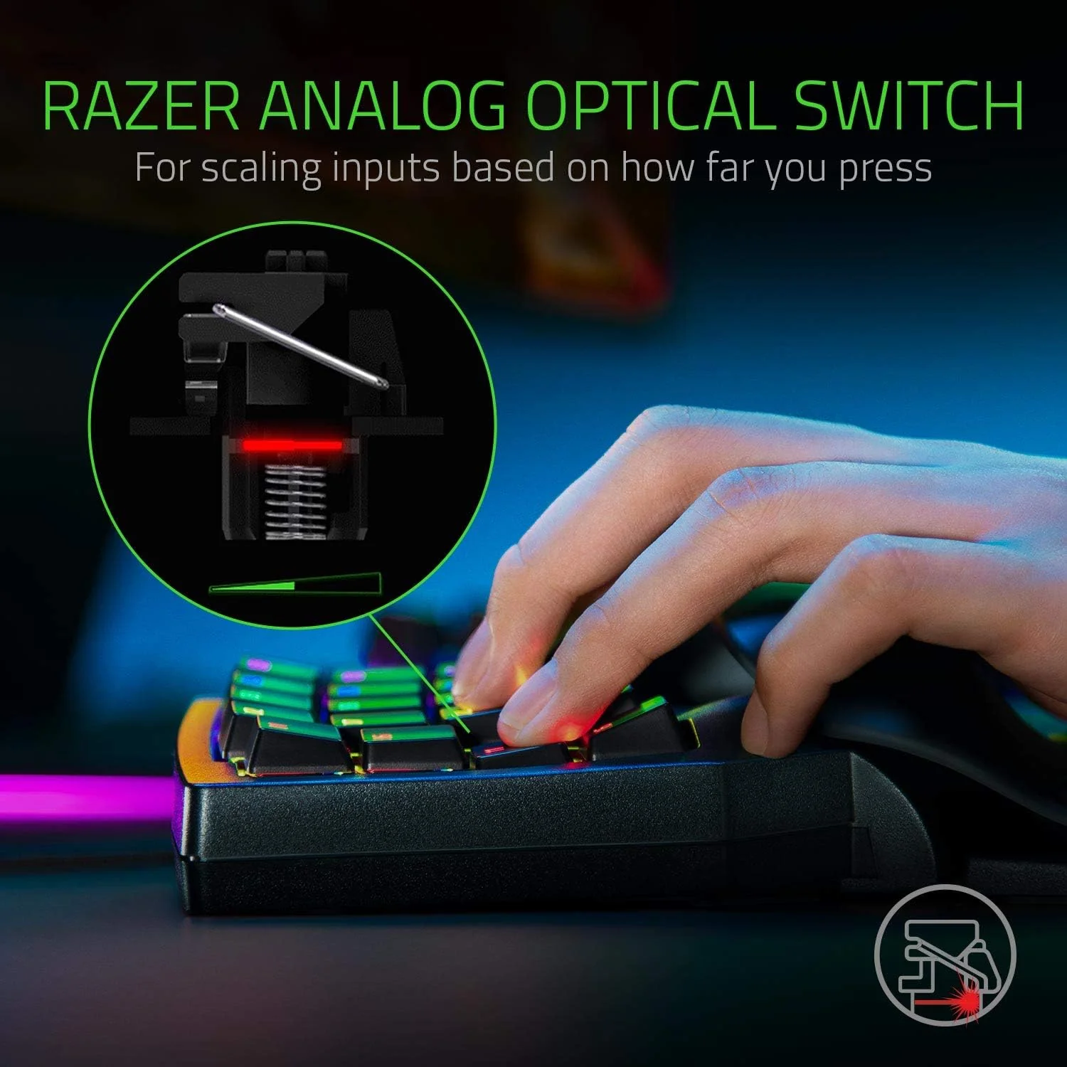 Comando Gaming Razer Tartarus Pro Switches Óticos Analógicos Preto - Imagem 3