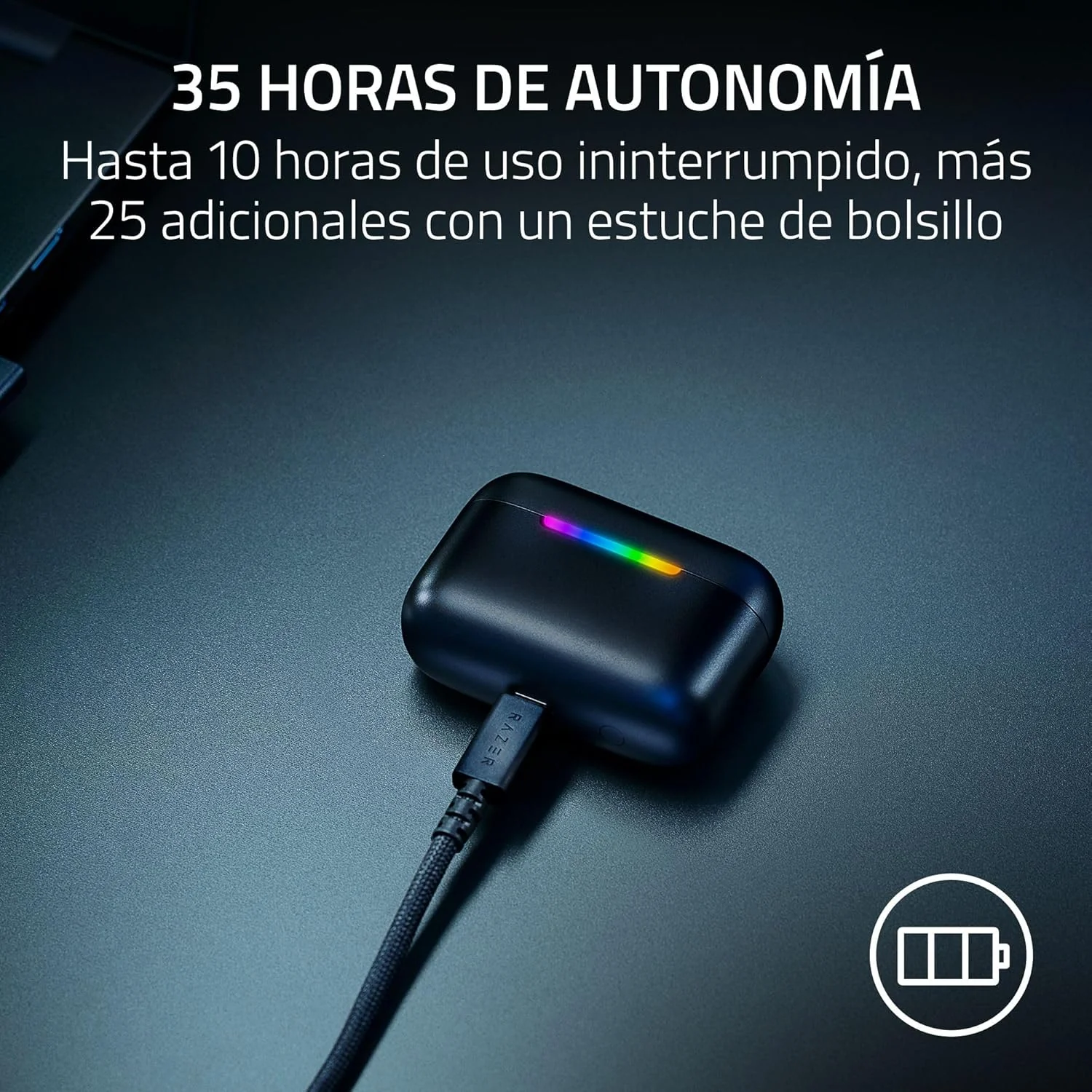 Auriculares Gaming Razer Hammerhead V3 X HyperSpeed Wireless 2.4GHz Bluetooth 5.3 35H - Imagem 4