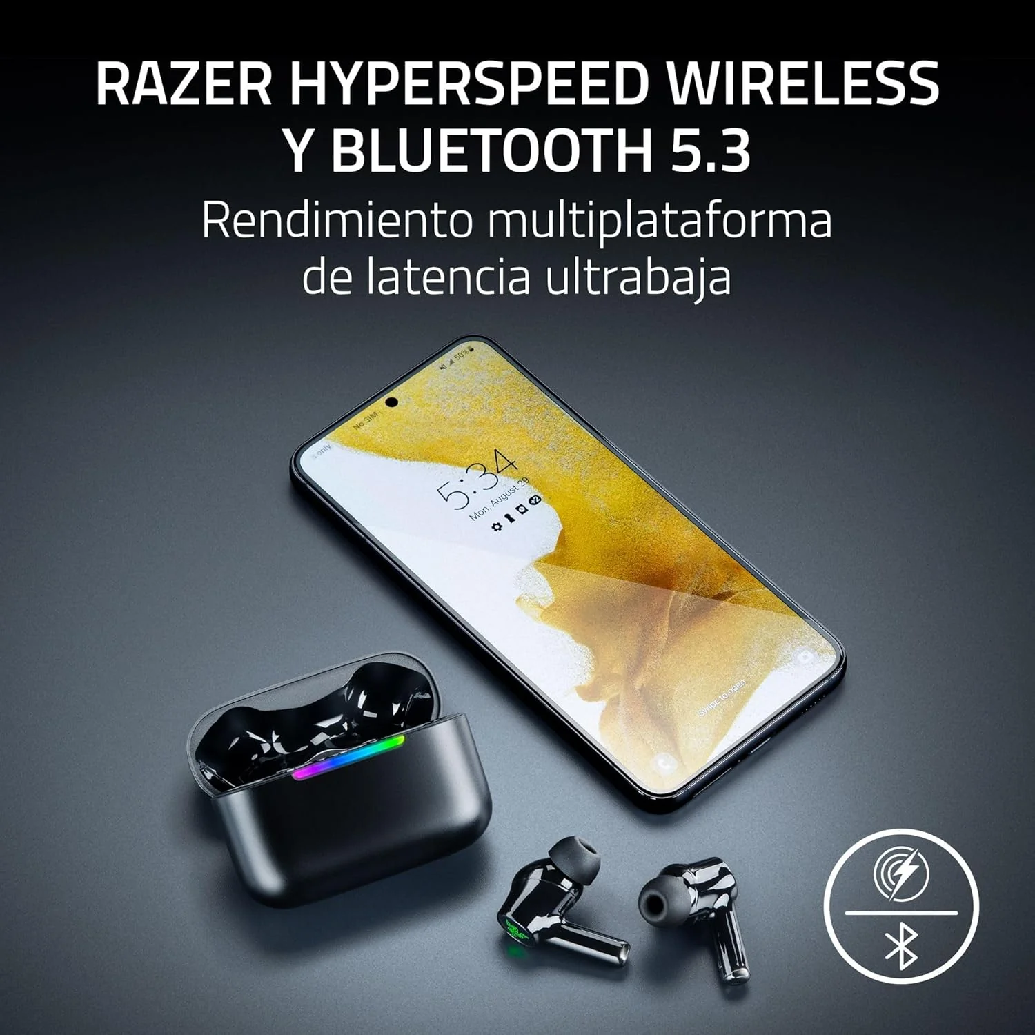 Auriculares Gaming Razer Hammerhead V3 X HyperSpeed Wireless 2.4GHz Bluetooth 5.3 35H - Imagem 2