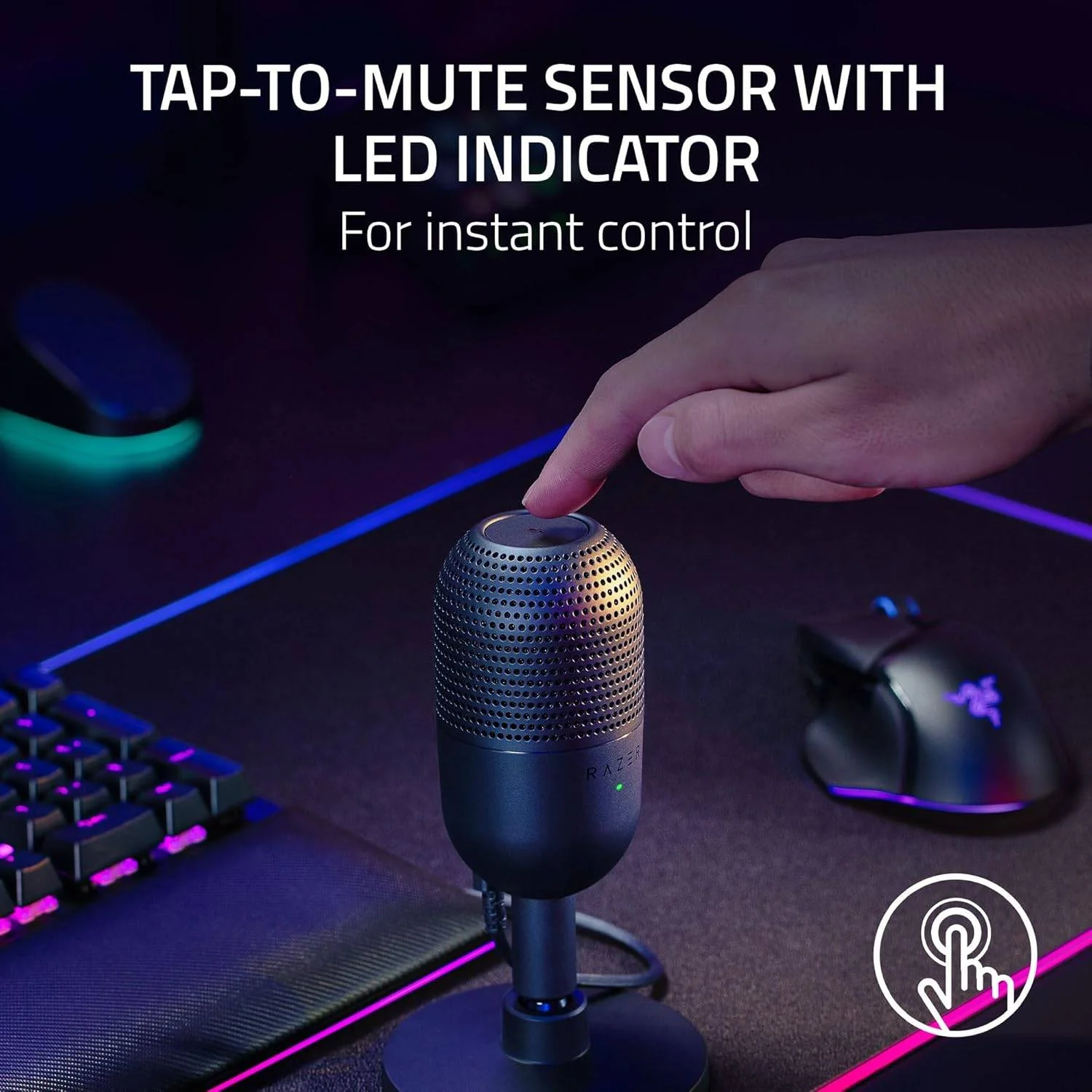 Microfone Streaming Razer Seiren V3 Mini USB Cardióide para Podcast Vlog Streaming Compacto Preto - Imagem 4