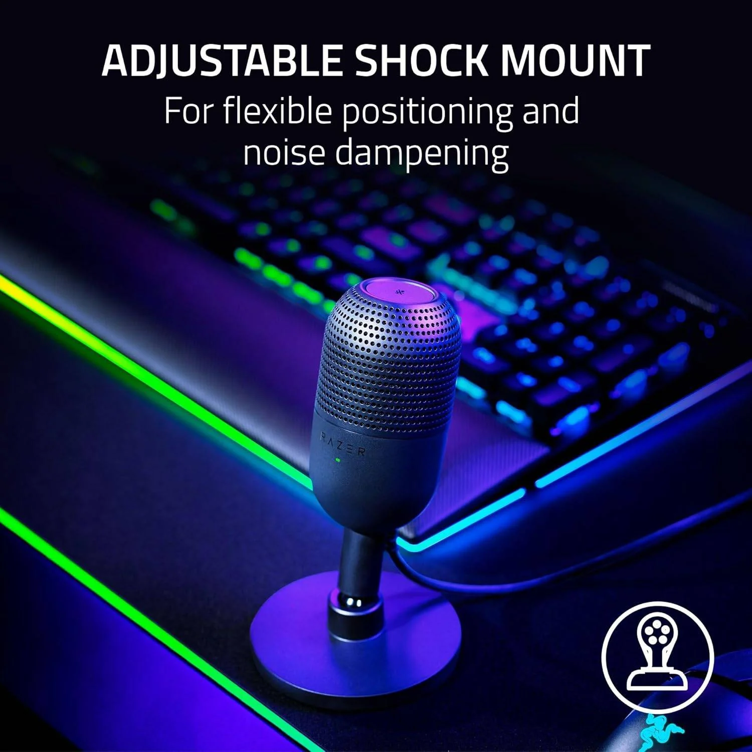 Microfone Streaming Razer Seiren V3 Mini USB Cardióide para Podcast Vlog Streaming Compacto Preto - Imagem 5