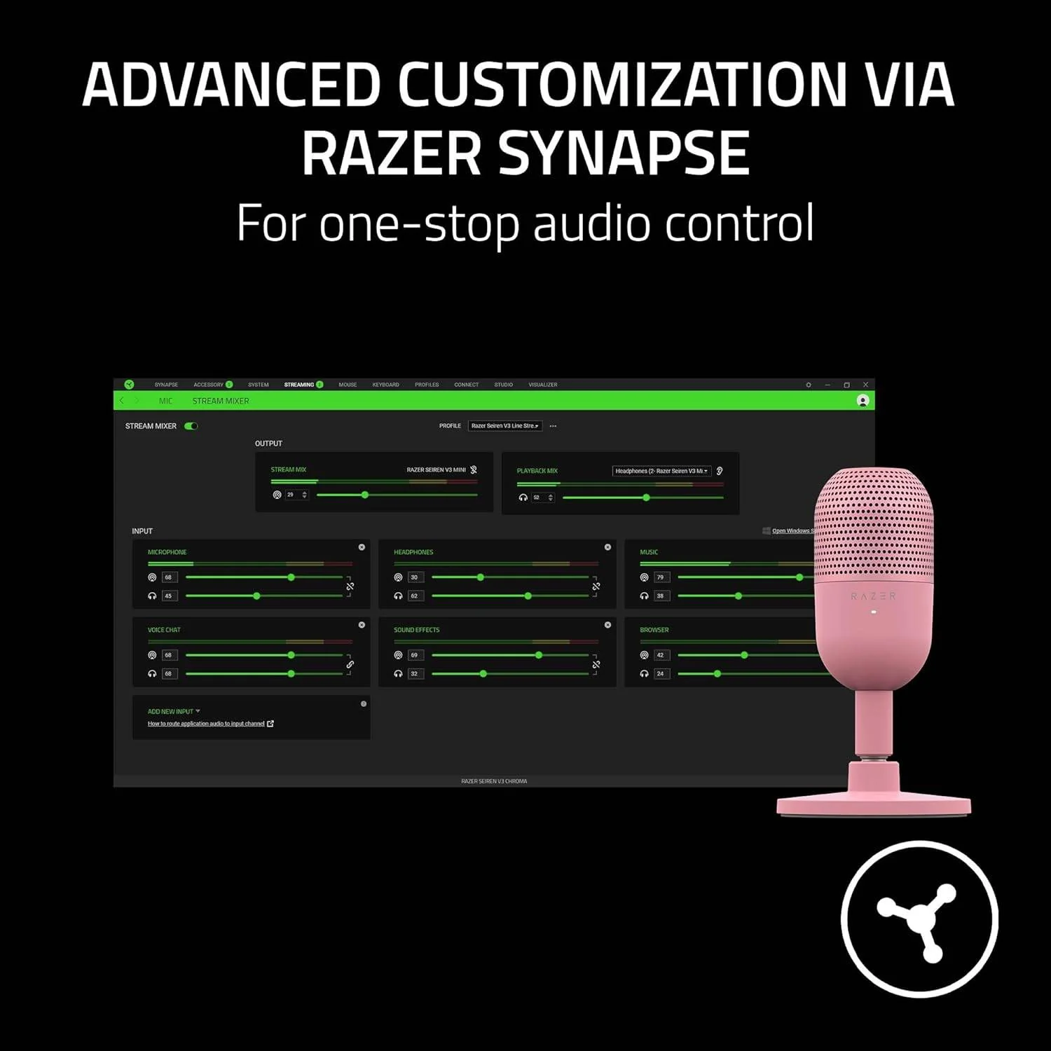 Microfone USB Razer Seiren V3 Mini Quartz Rosa para Streaming e Podcasting - Imagem 7