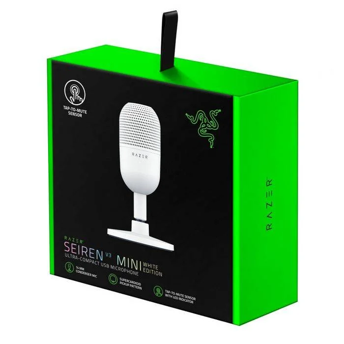 Microfone Razer Seiren V3 Mini Branco USB Condensador Supercardióide Streaming - Imagem 10