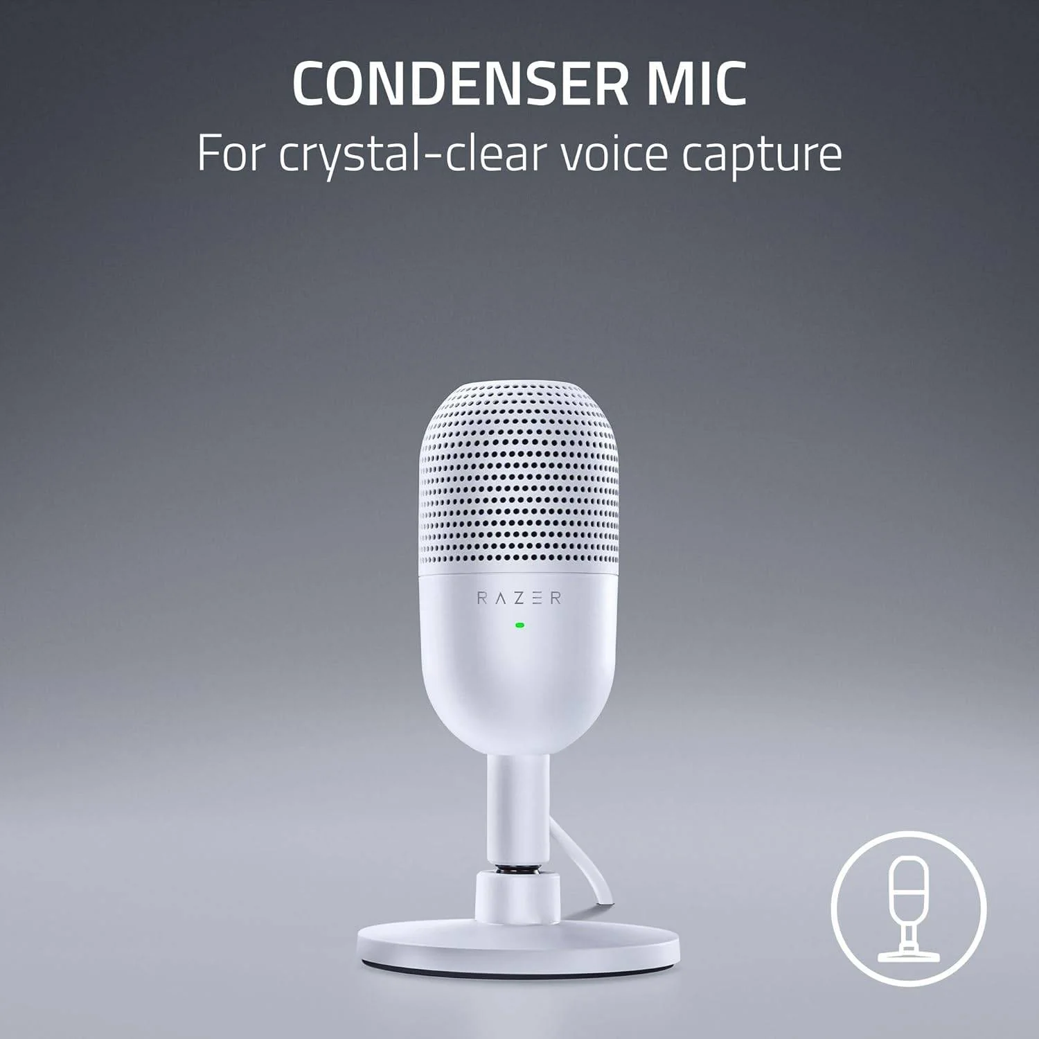 Microfone Razer Seiren V3 Mini Branco USB Condensador Supercardióide Streaming - Imagem 2